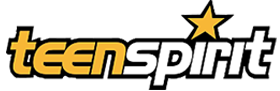 TeenSpirit brand logo in yellow and white text with a gold star accent.