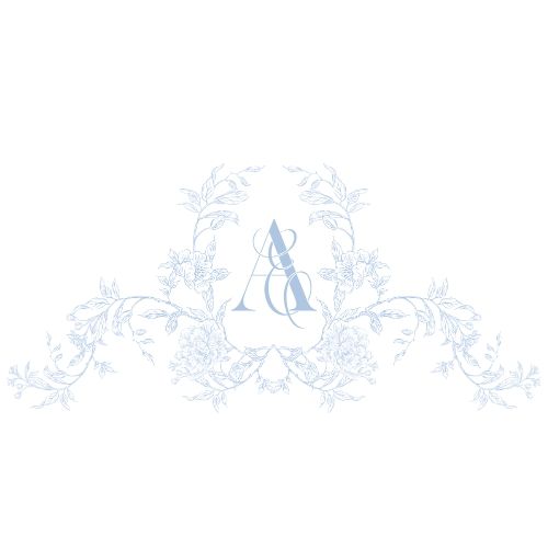 Delicate blue and white floral pattern with intricate branches and blossoms creates an elegant decorative design.