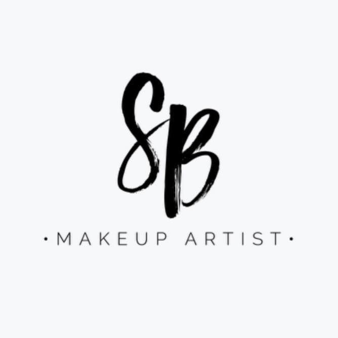 Set of elegant makeup artist typography logos in black on white backgrounds.