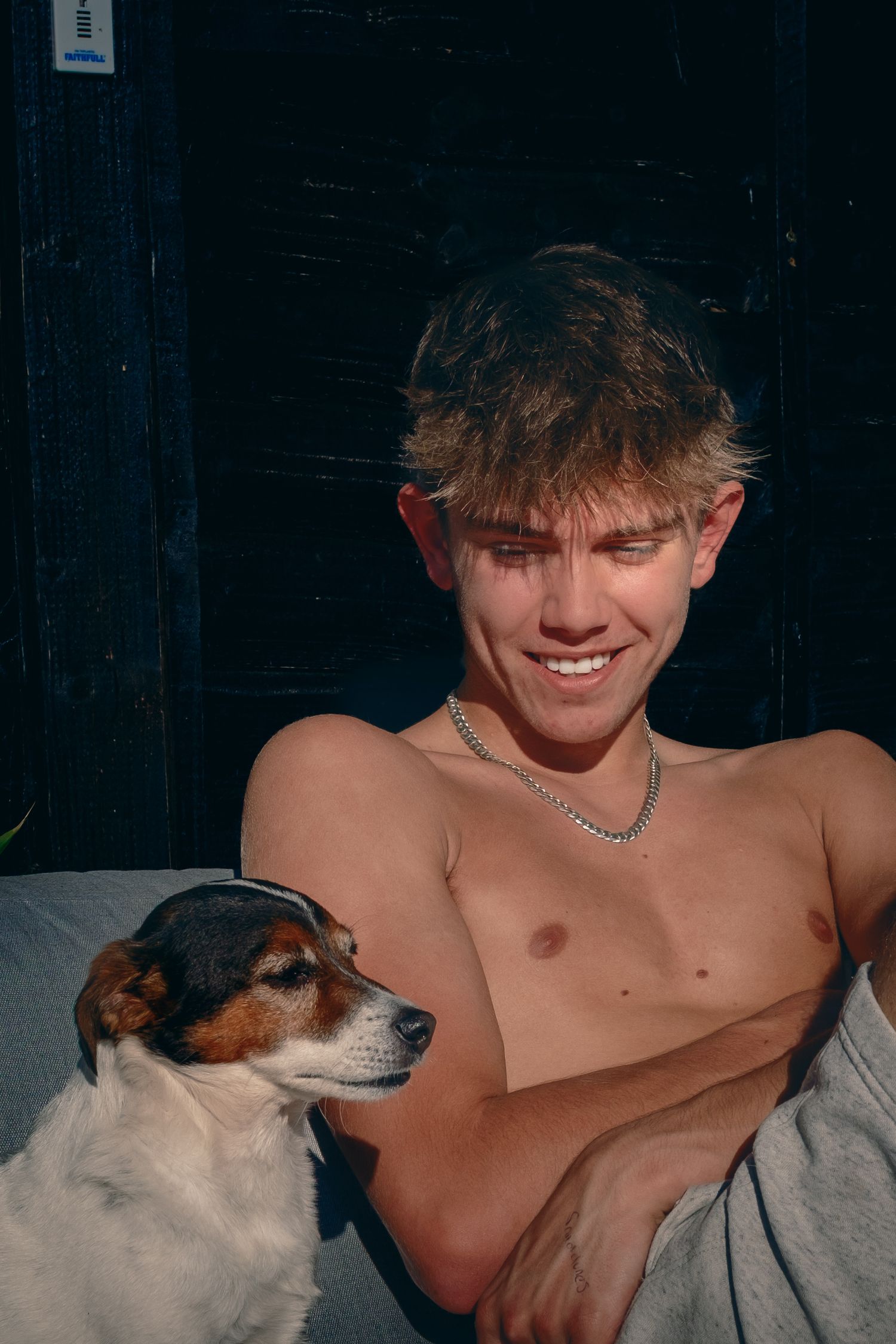 Teenager and his dog