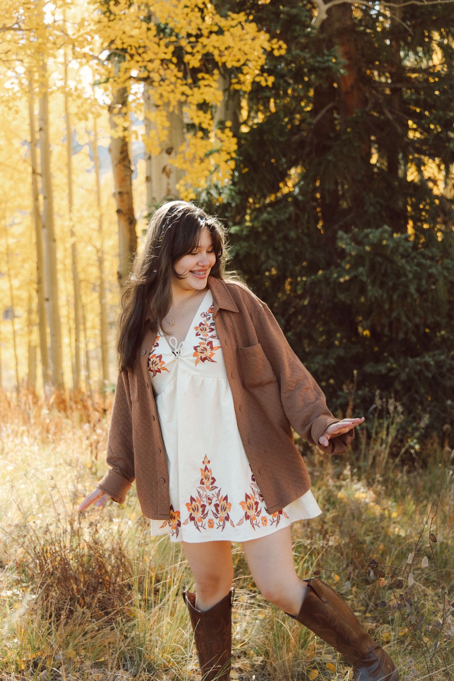 Fall senior photo Crested Butte, Colorado aspens
