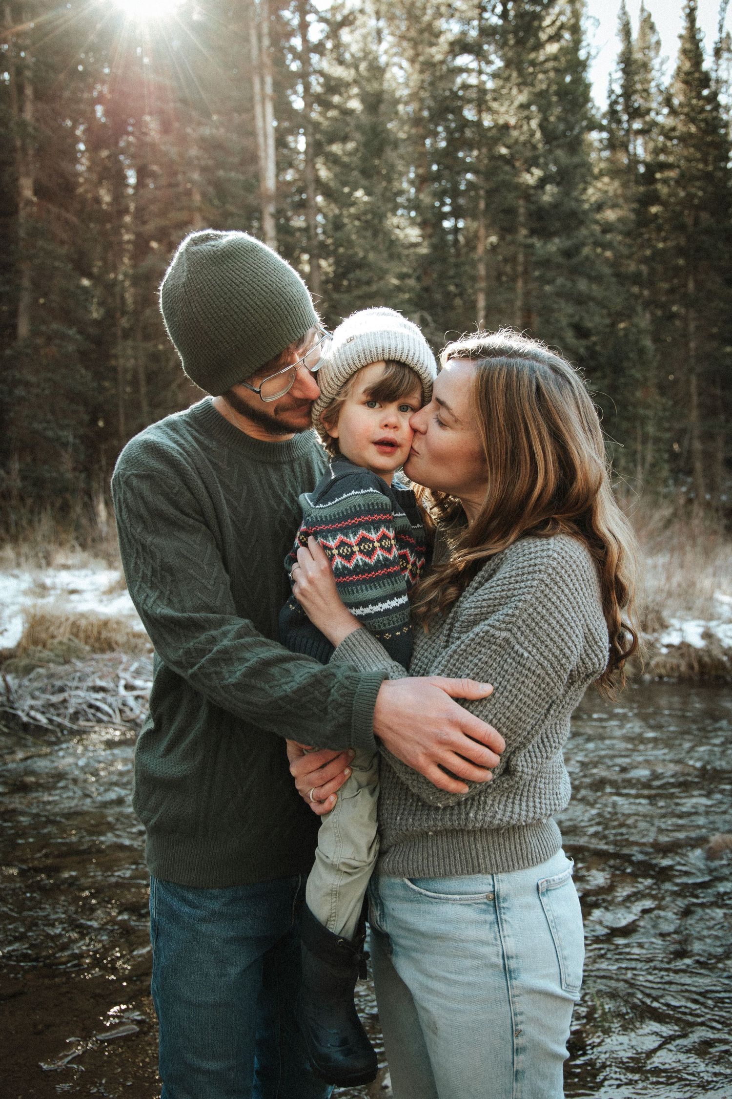 Crested Butte fall family photography by river