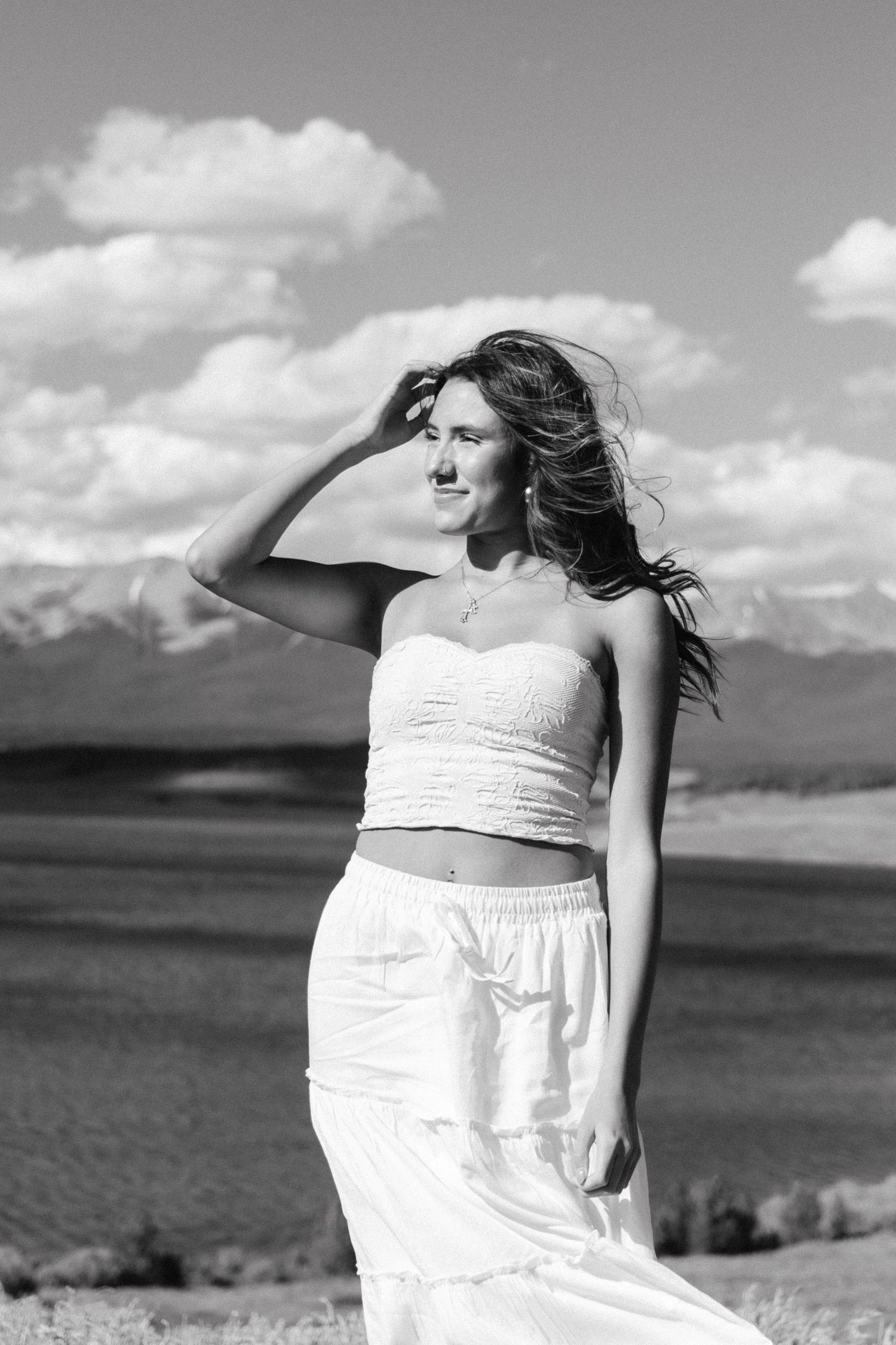 Senior photo with wildflowers Crested Butte, Colorado