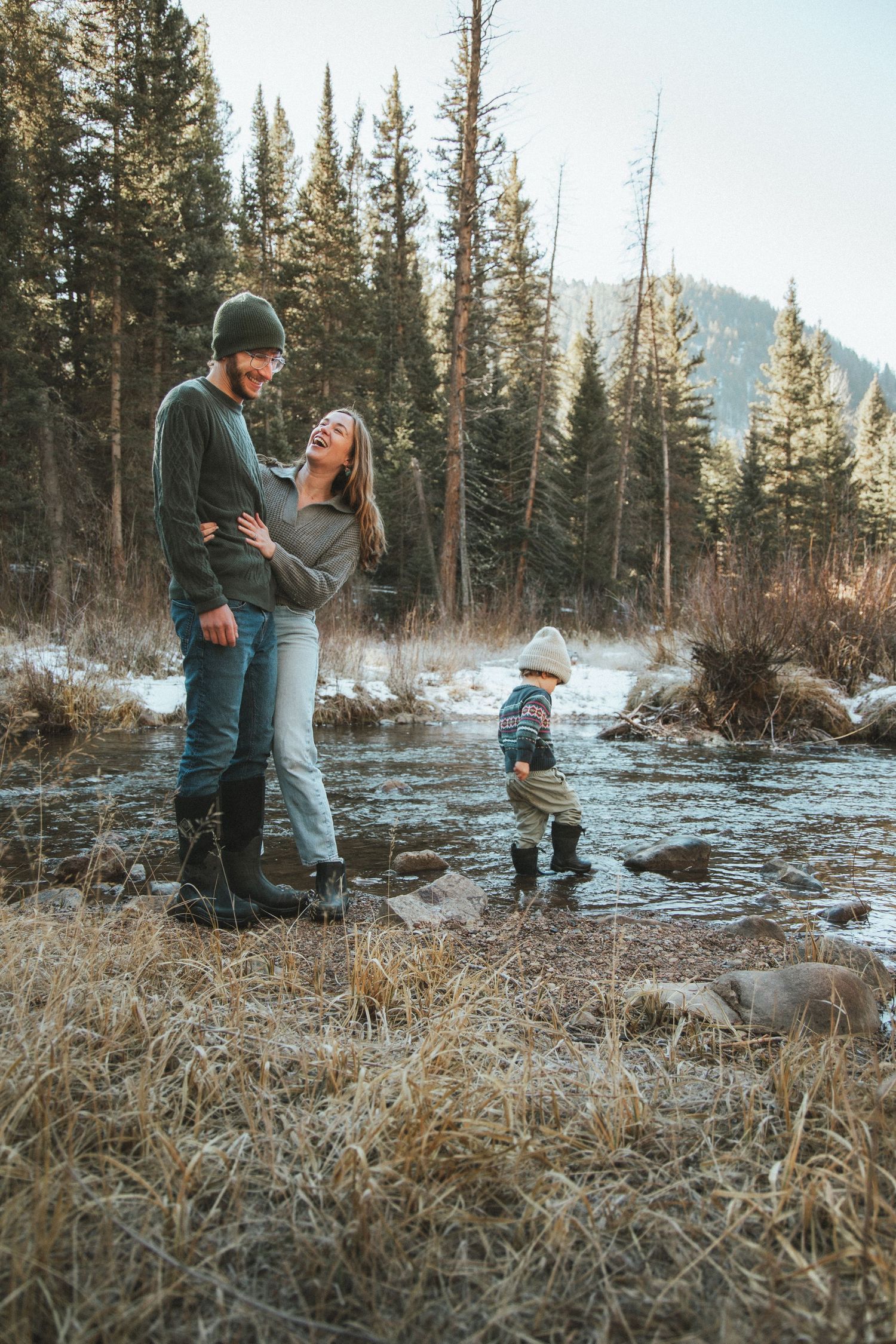 Crested Butte fall family photography by river