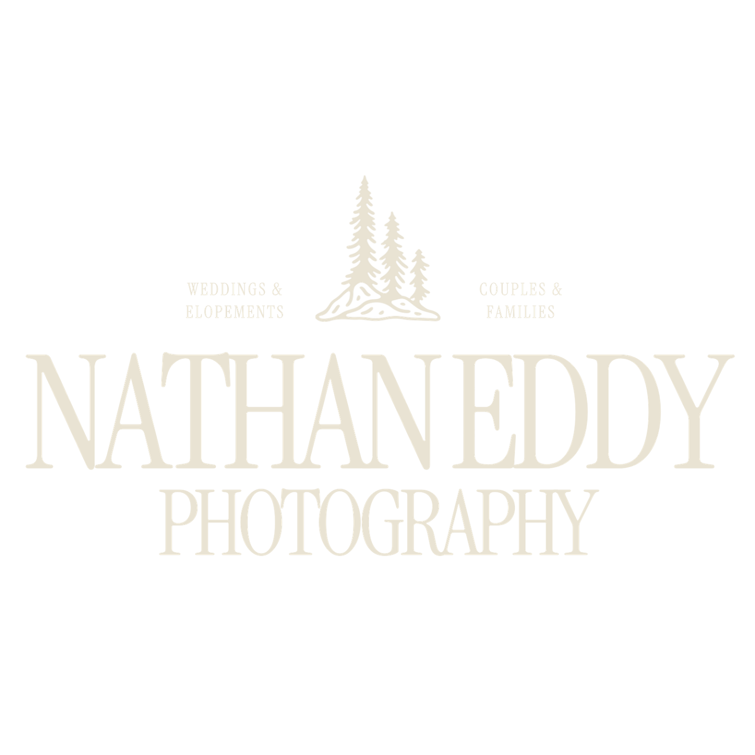 Professional photography logo design with elegant text layout and minimal decorative elements in neutral tones.