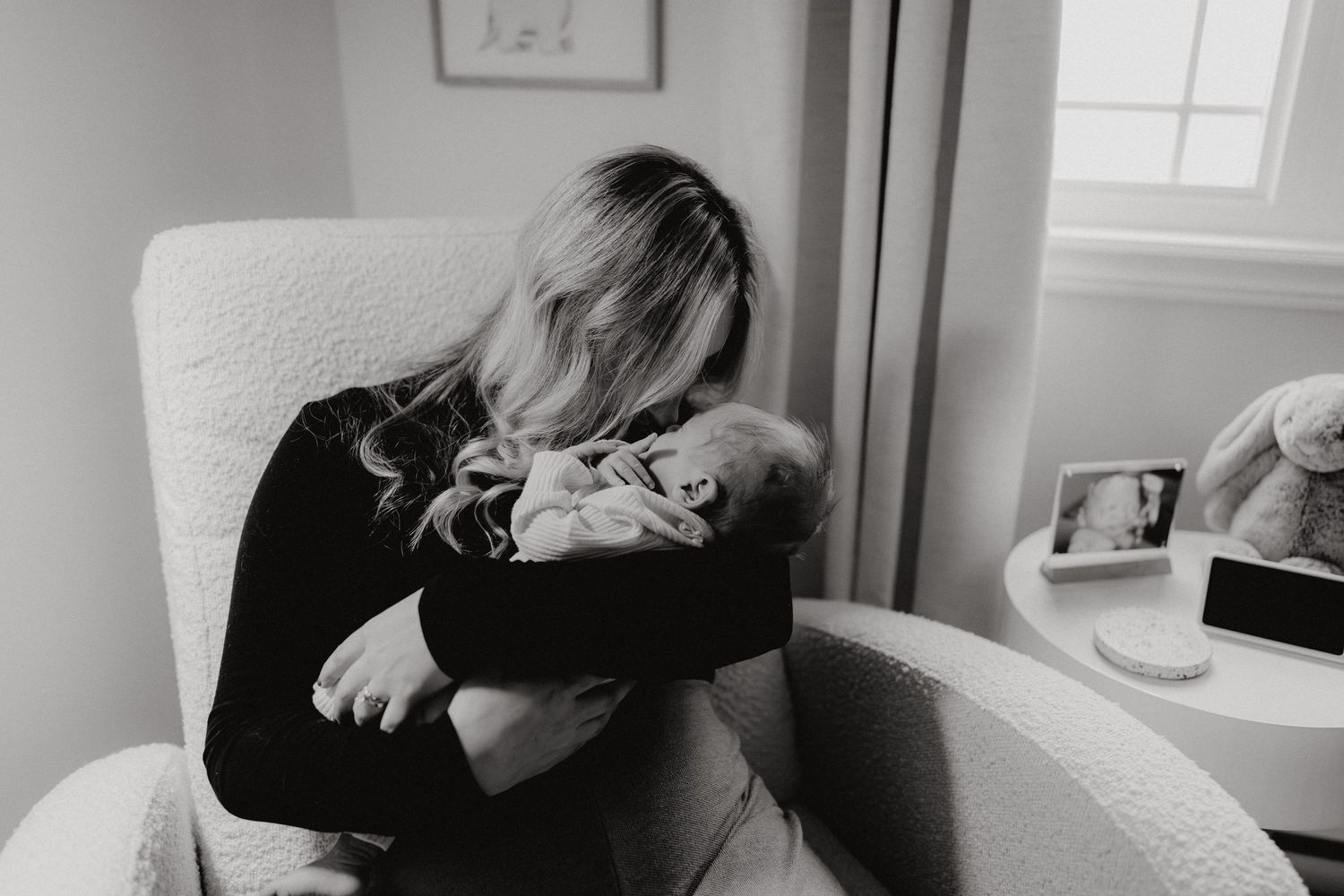 Series of candid moments captured in a contemporary nursery setting.