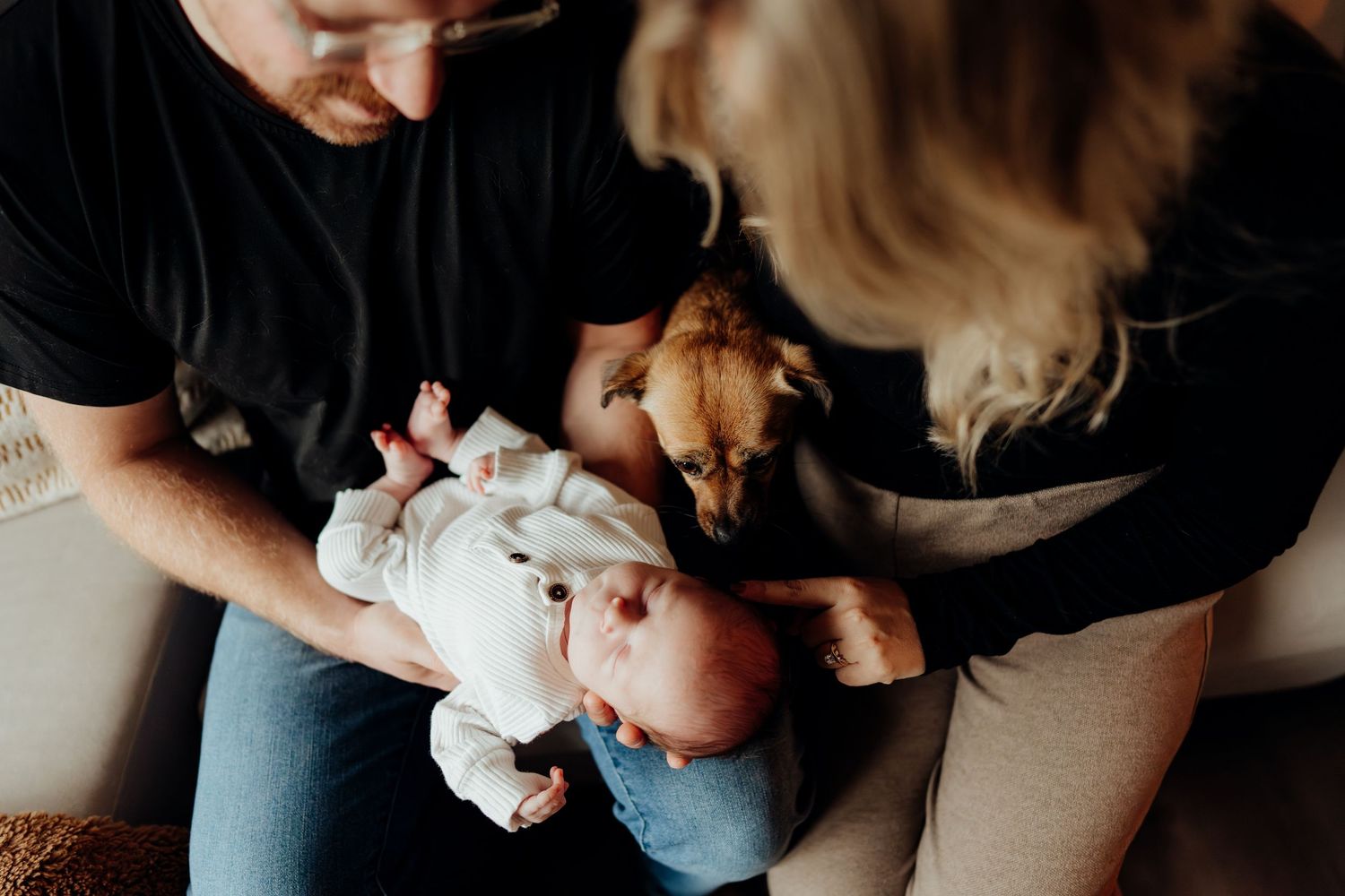 Close-up lifestyle photography capturing intimate moments between family members.