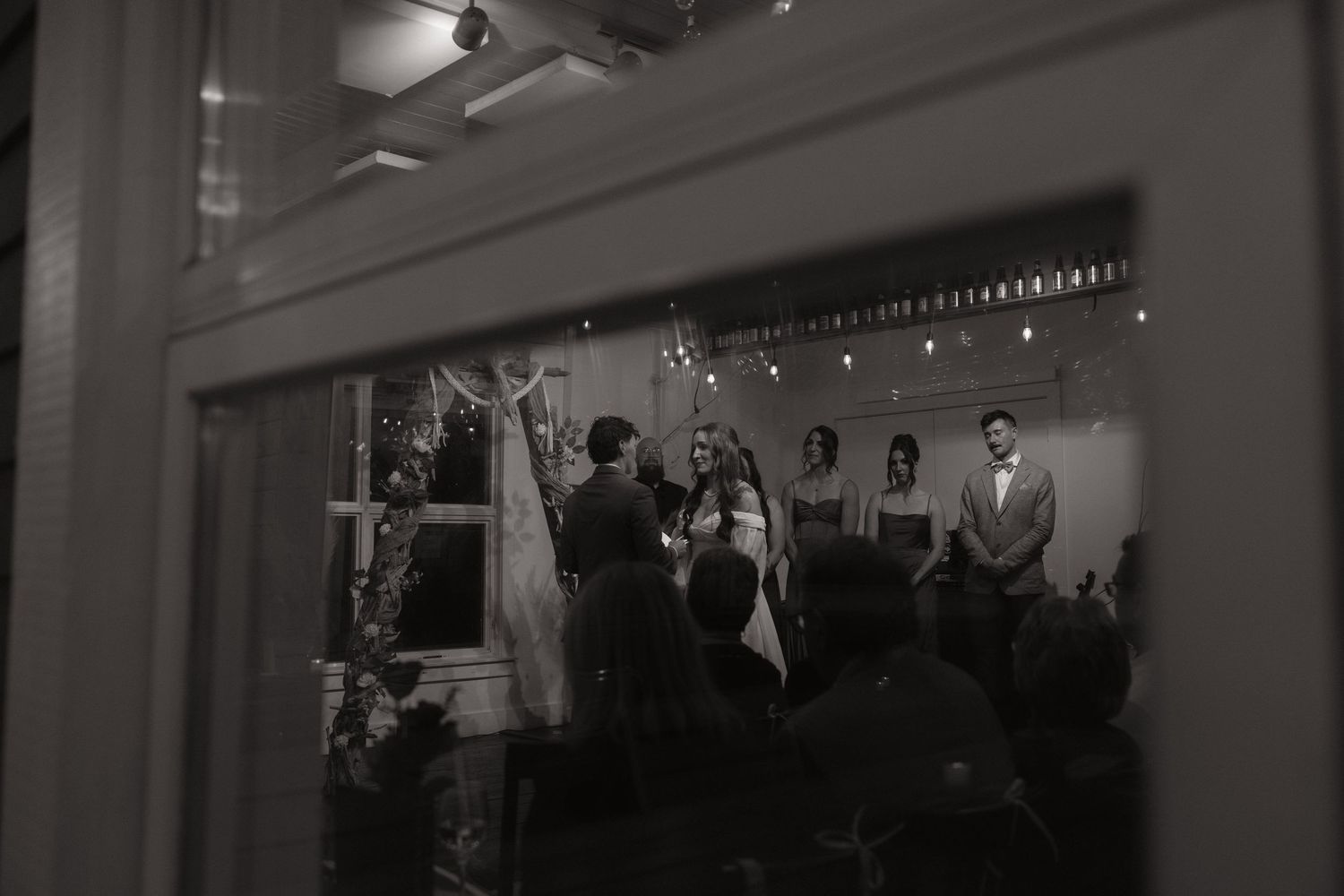 Black and white photo montage showing multiple concert performance scenes with musicians on stage.