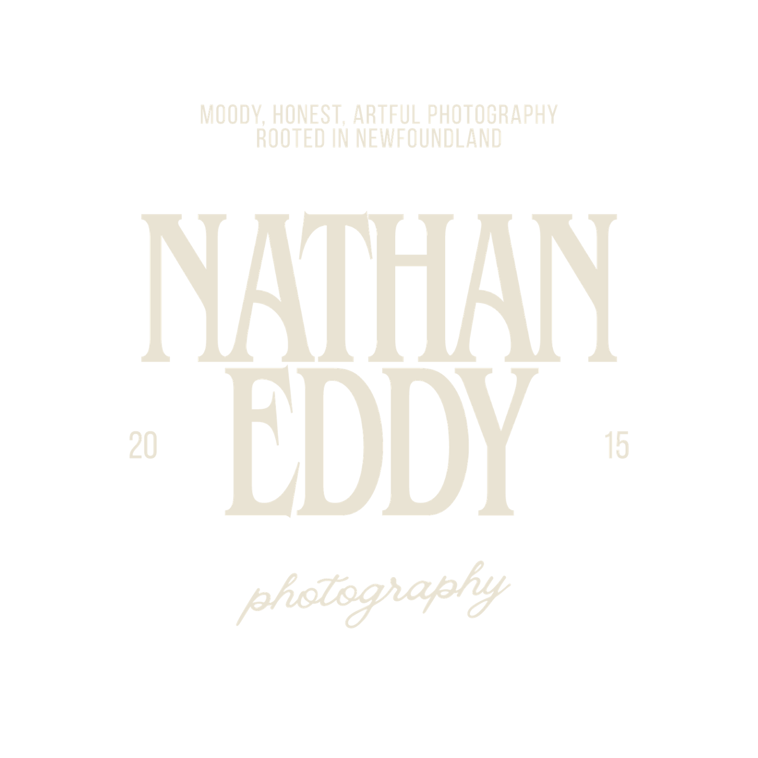 A faded vintage-style text design with overlapping names in muted beige and brown tones.