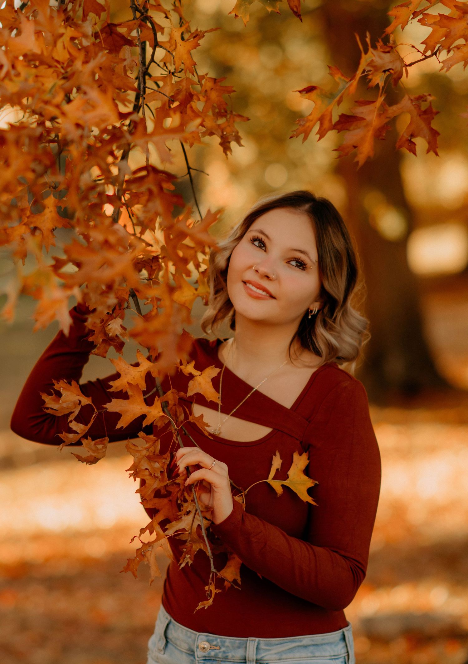 Fall senior portraits in Wheeling West Virginia with Miranda Nicole Photo + Video, capturing seasonal style and natural personality outdoors