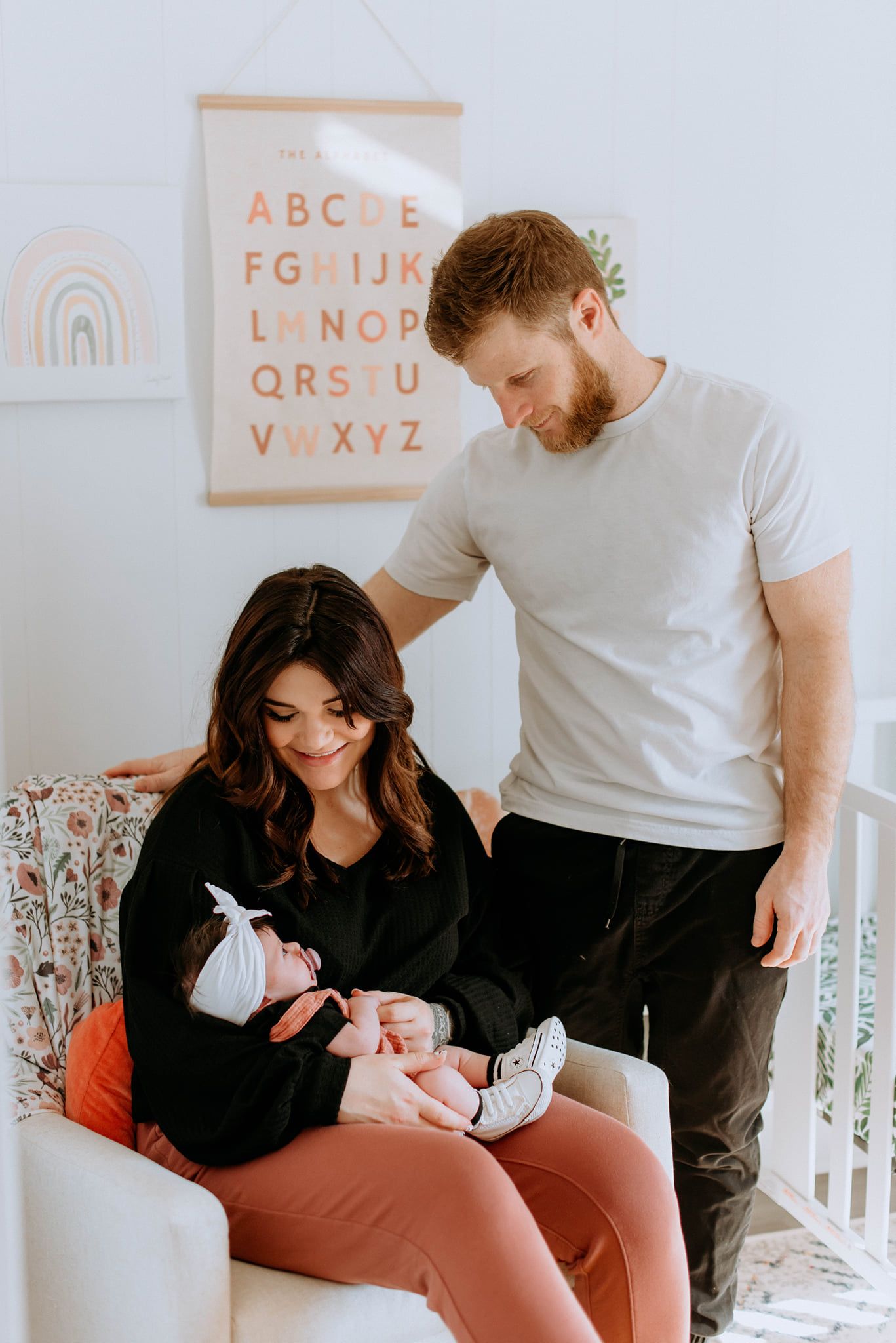 In-home newborn photography in Wheeling WV by Miranda Nicole Photo + Video, capturing quiet, natural moments in a cozy home environment.