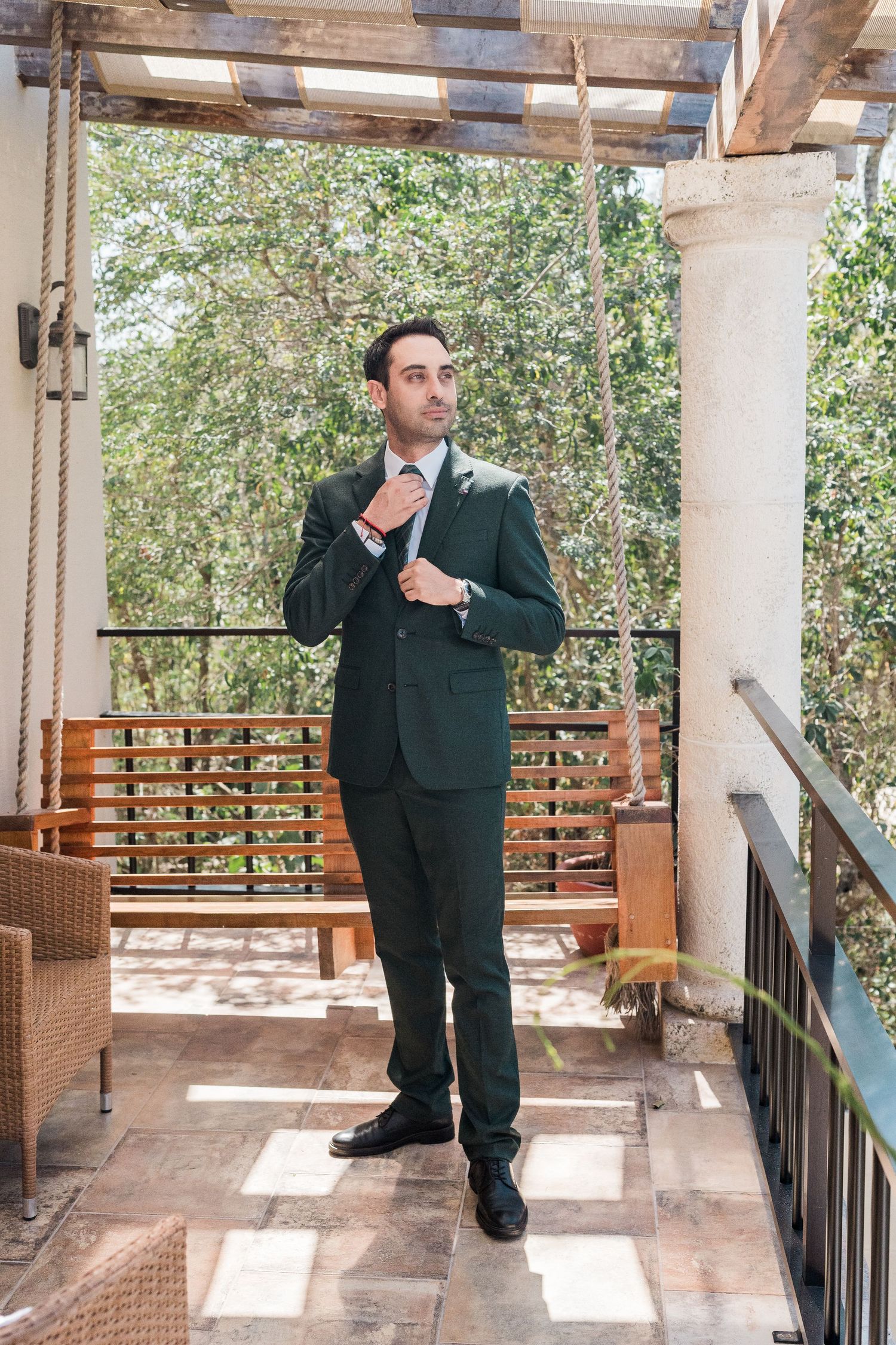 vesica tulum wedding groom getting ready