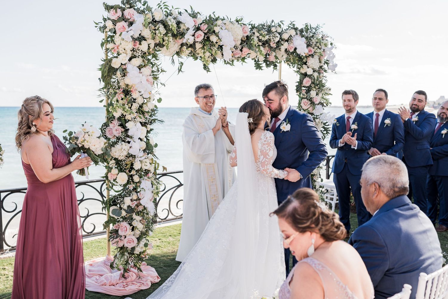 wedding ceremony at villa la joya