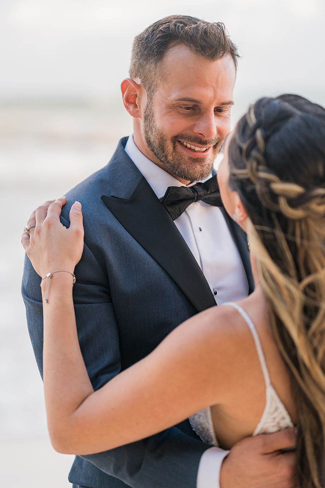 Groom at photoshoot in cabo wedding
