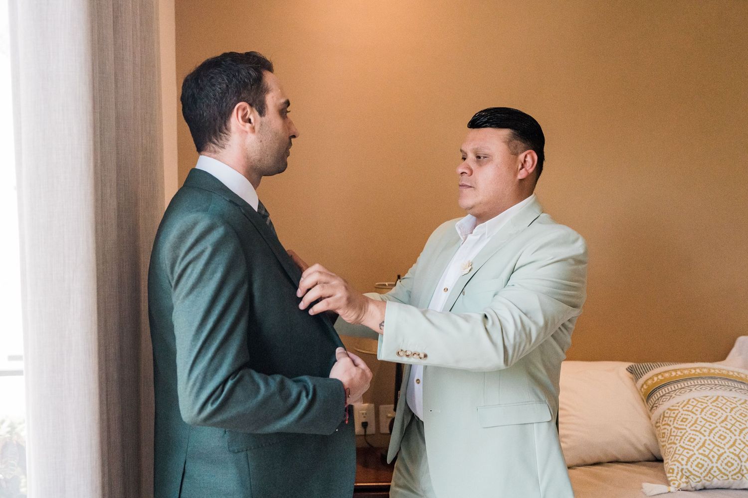 vesica tulum wedding groom getting ready