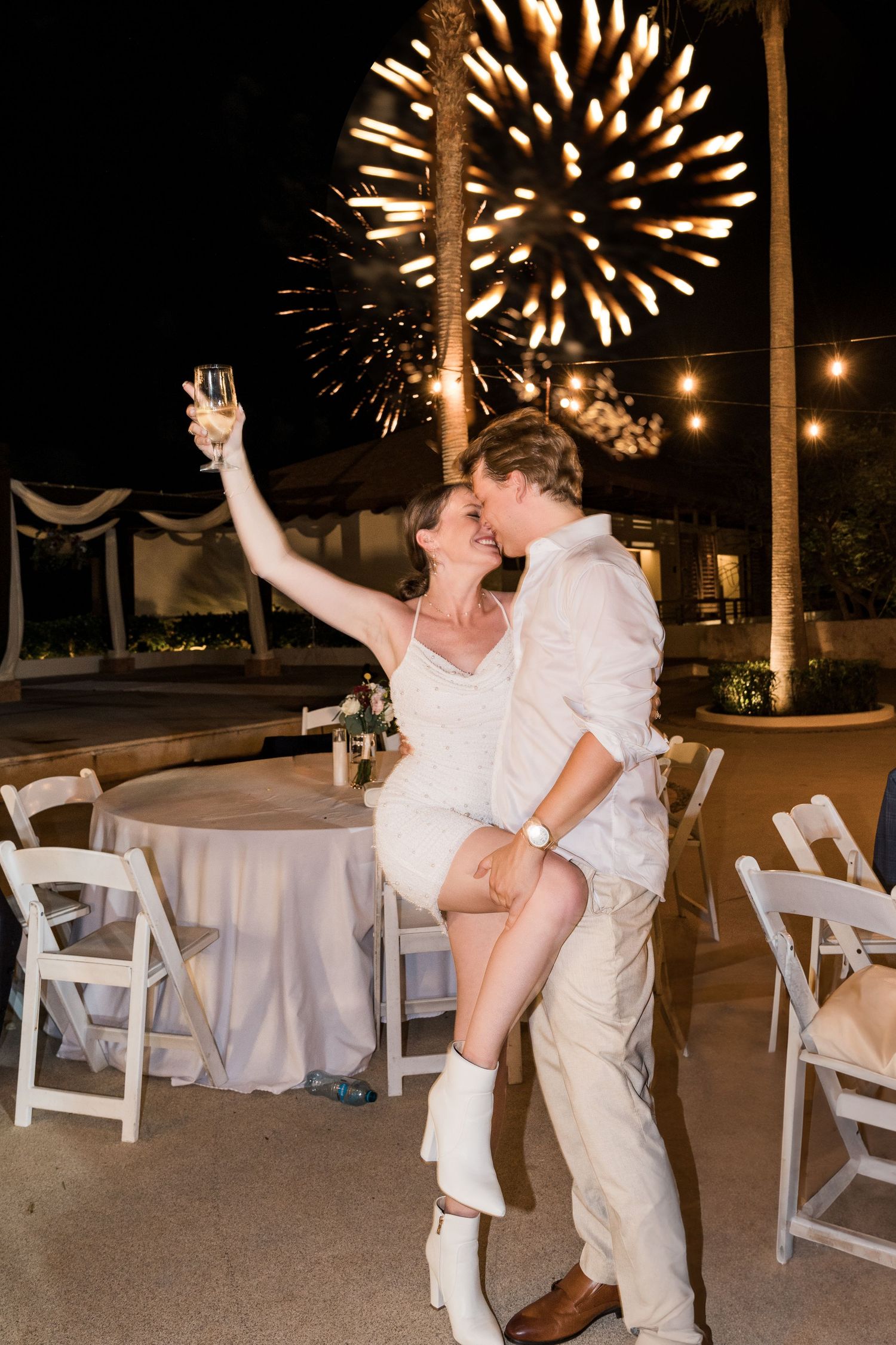 fireworks at reception | riviera Maya wedding