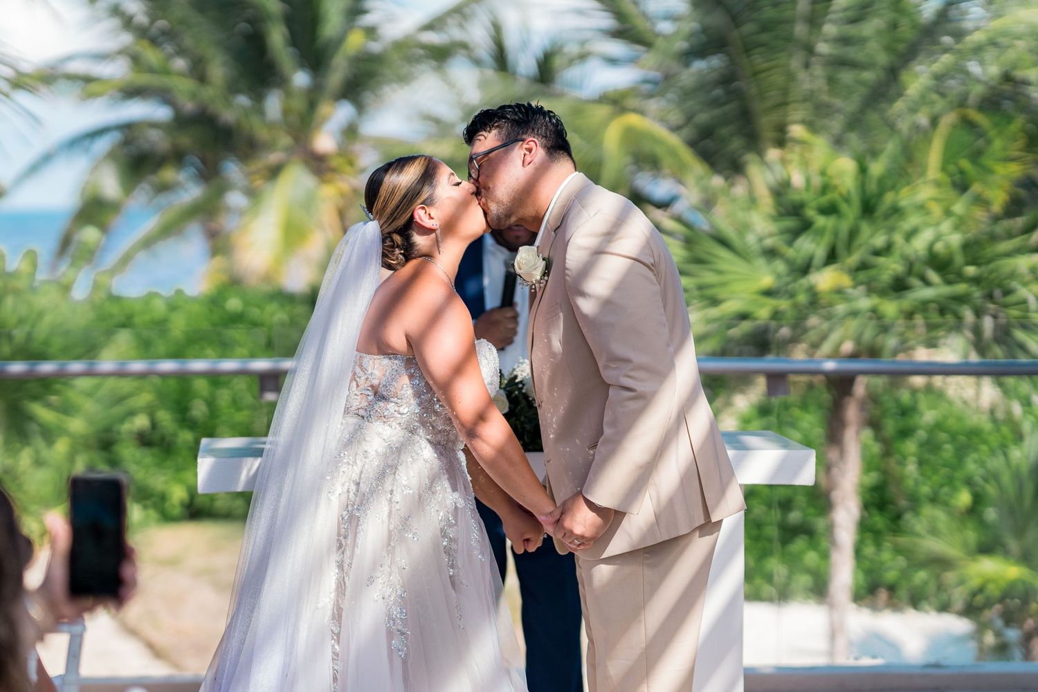 Royalton Riviera Cancun Wedding first kiss