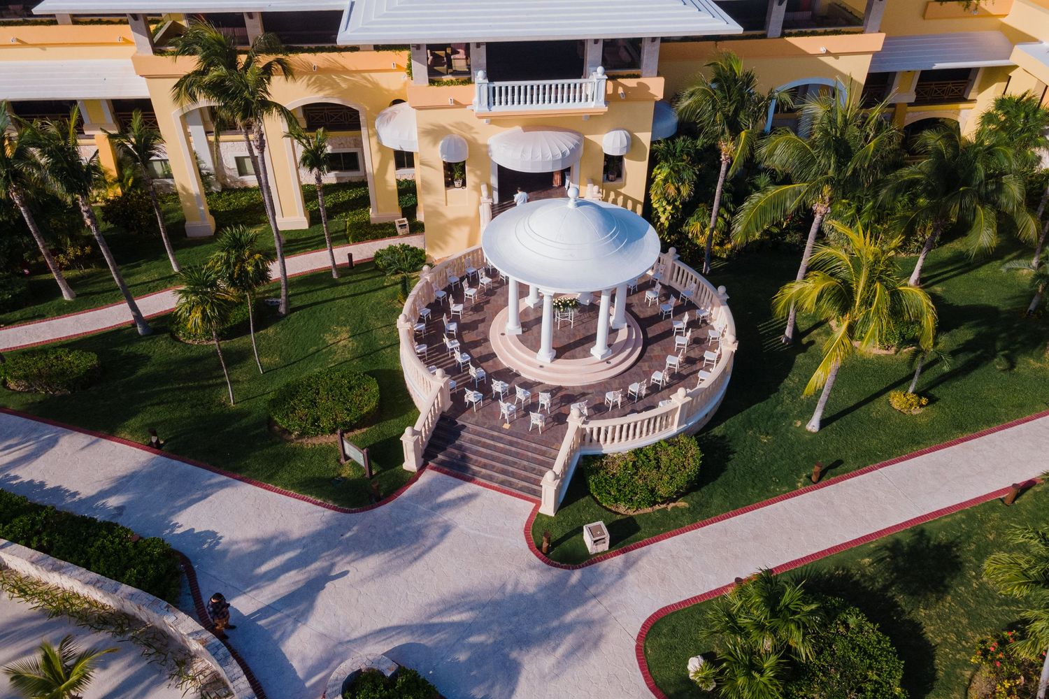 Barceló Maya Palace wedding gazebo drone picture