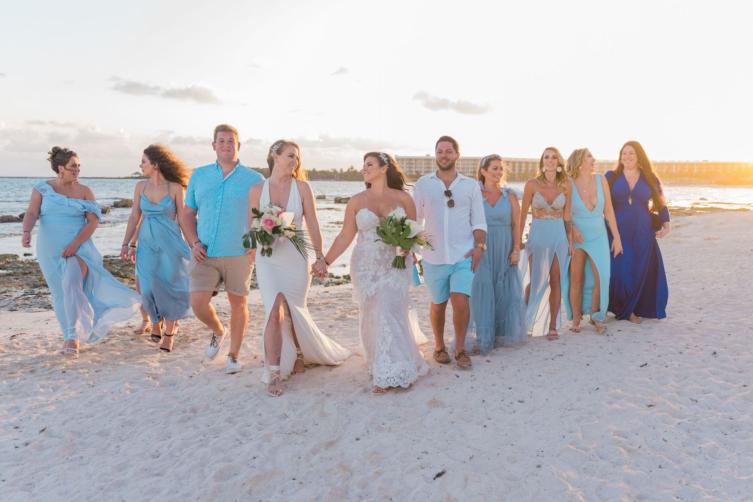 Barceló Maya Palace wedding bridal party photoshoot