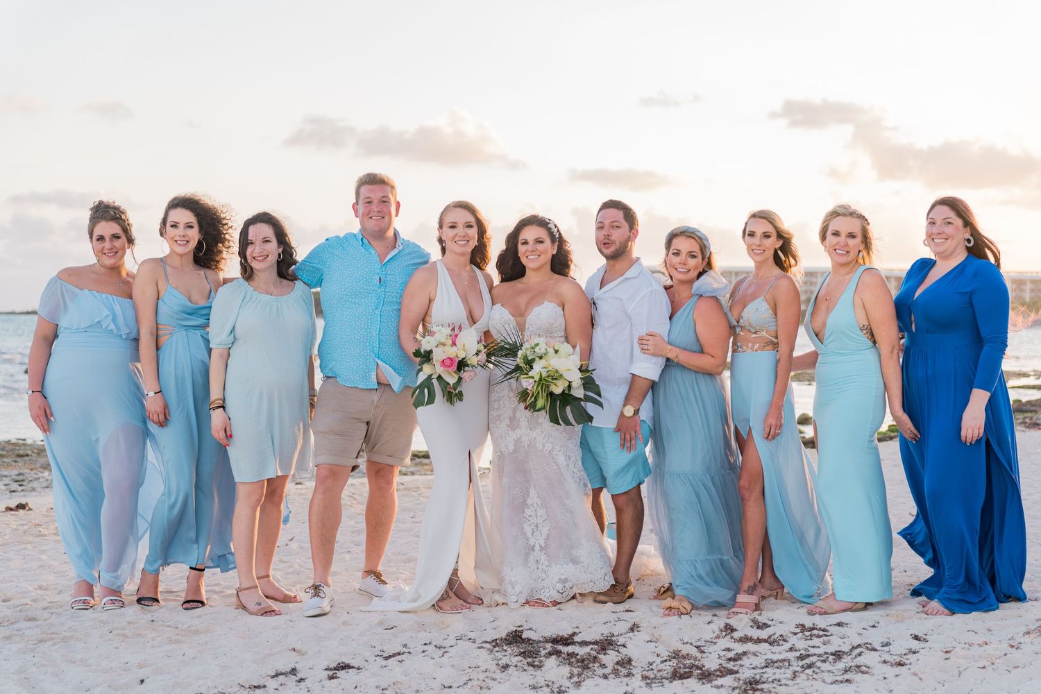 Barceló Maya Palace wedding bridal party photoshoot