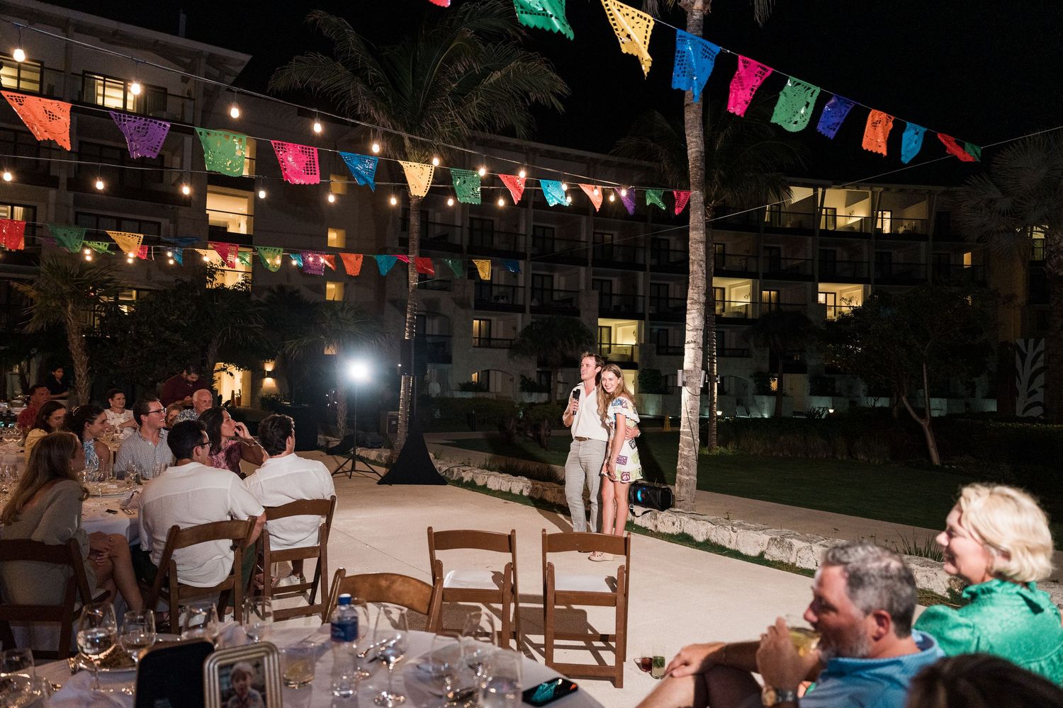 unico 2087 resort wedding Mexican theme welcome dinner