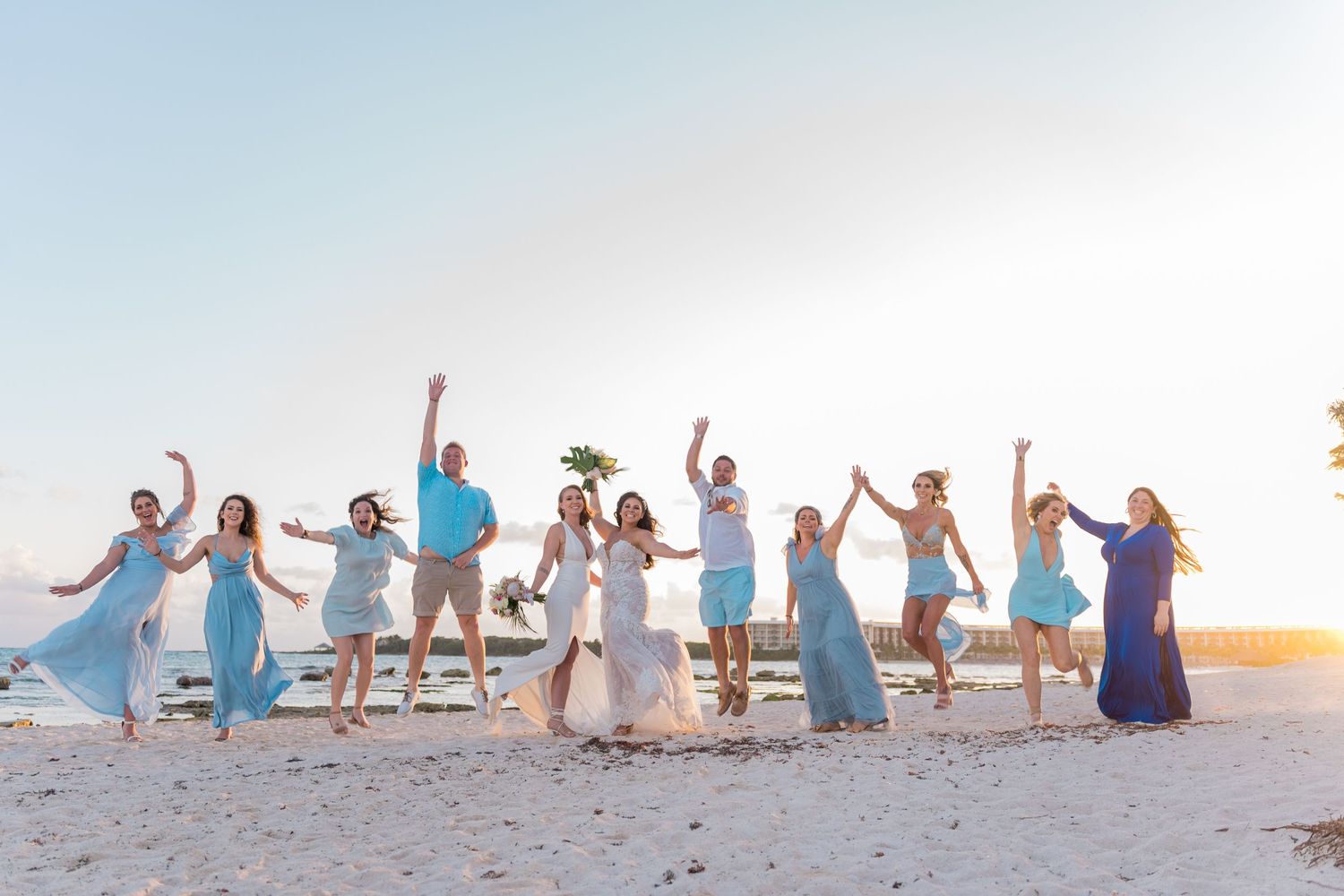 Barceló Maya Palace wedding bridal party photoshoot