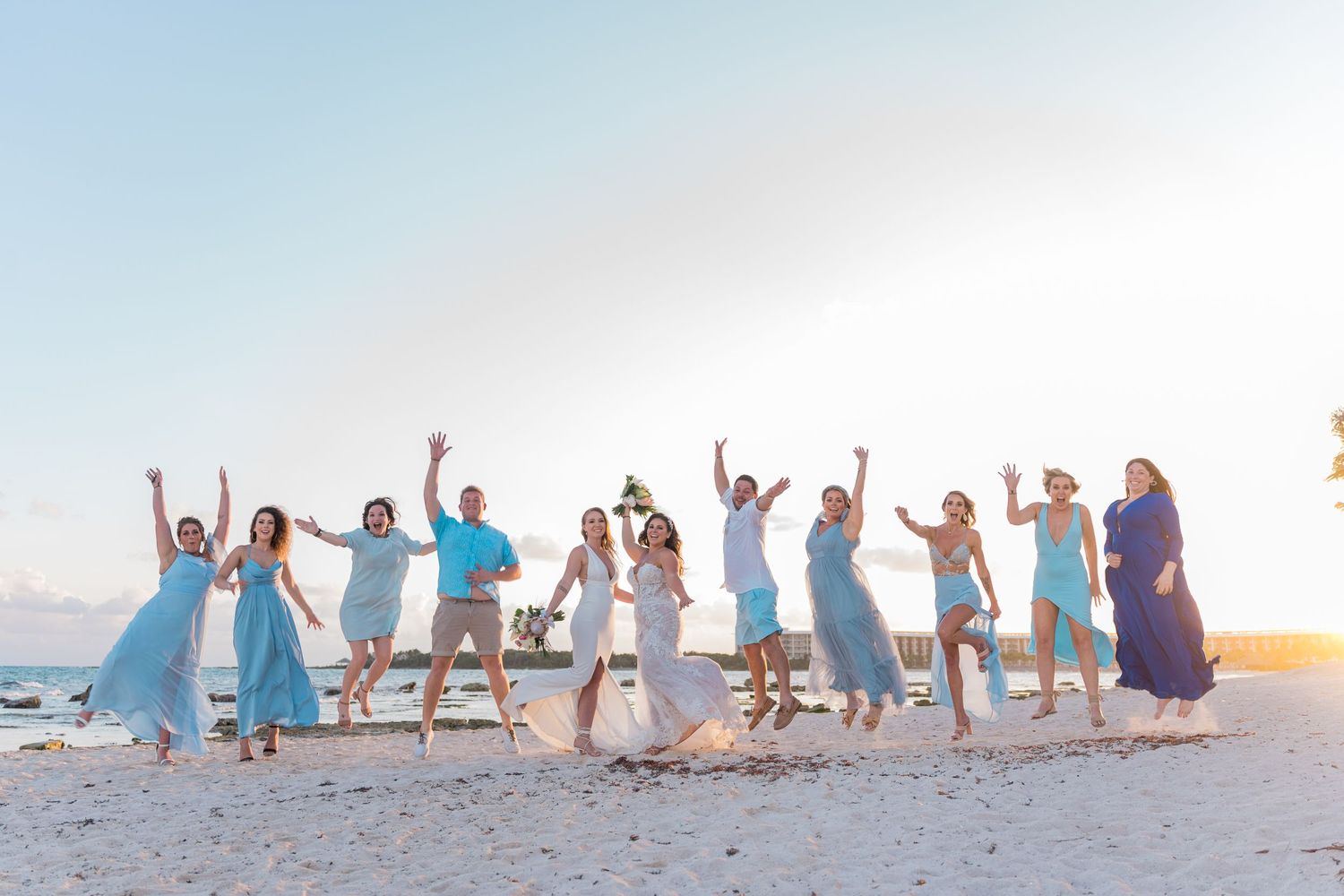 Barceló Maya Palace wedding bridal party photoshoot
