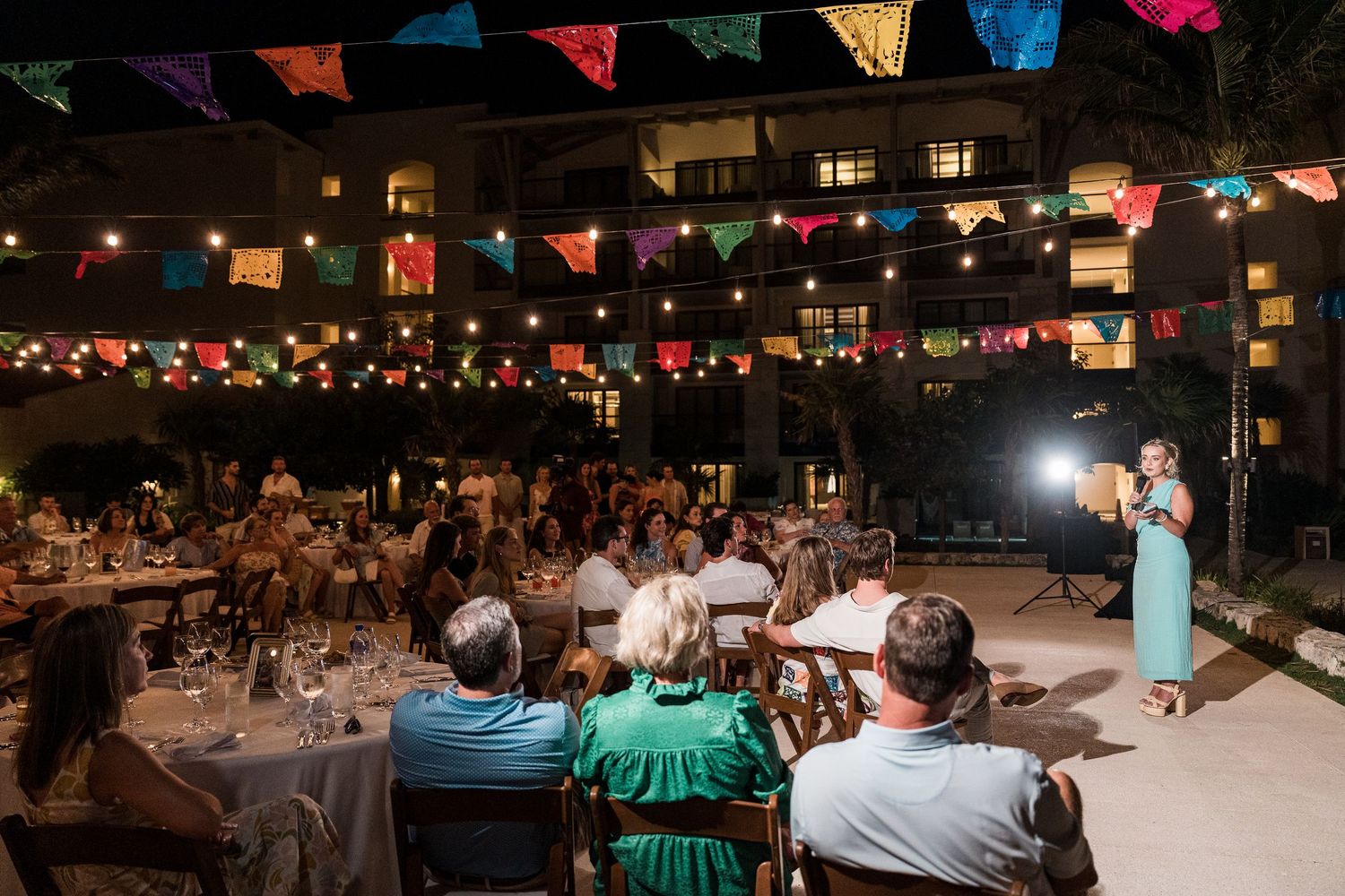 unico 2087 resort wedding Mexican theme welcome dinner