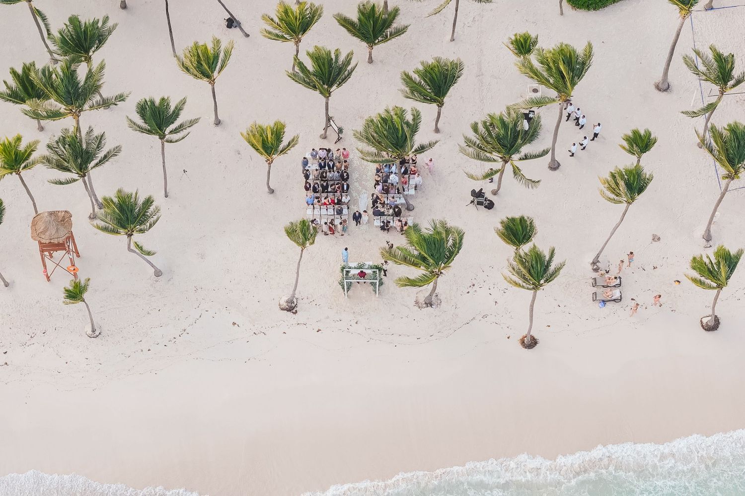 MEXICO WEDDING PHOTOGRAPHERS & FILMMAKERS - drone picture riviera Maya beach wedding