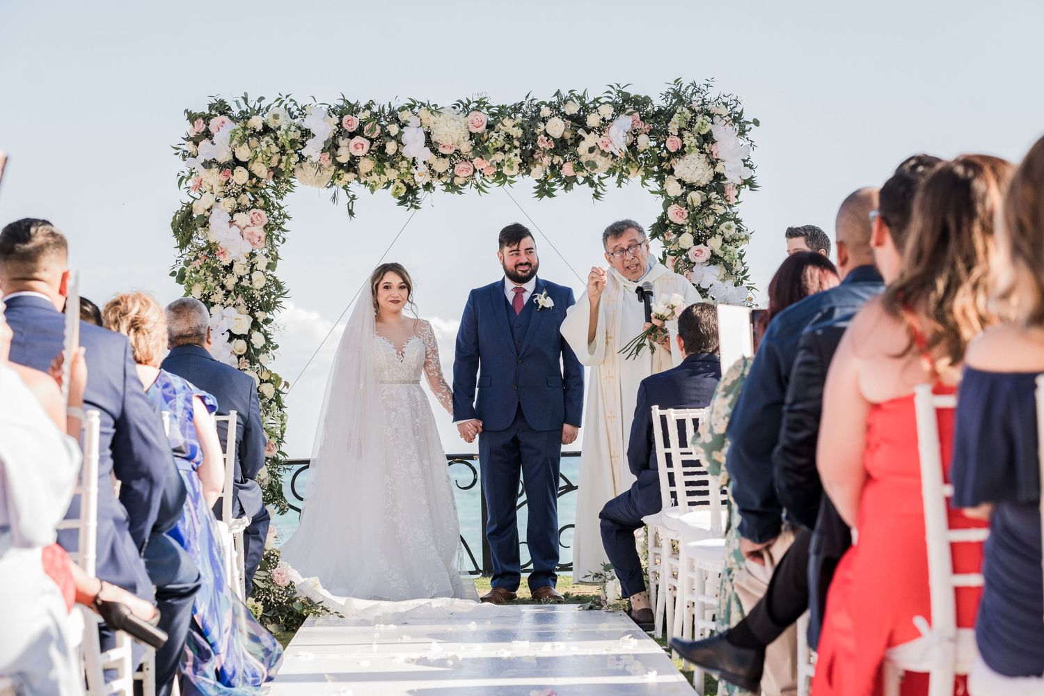 wedding ceremony at villa la joya