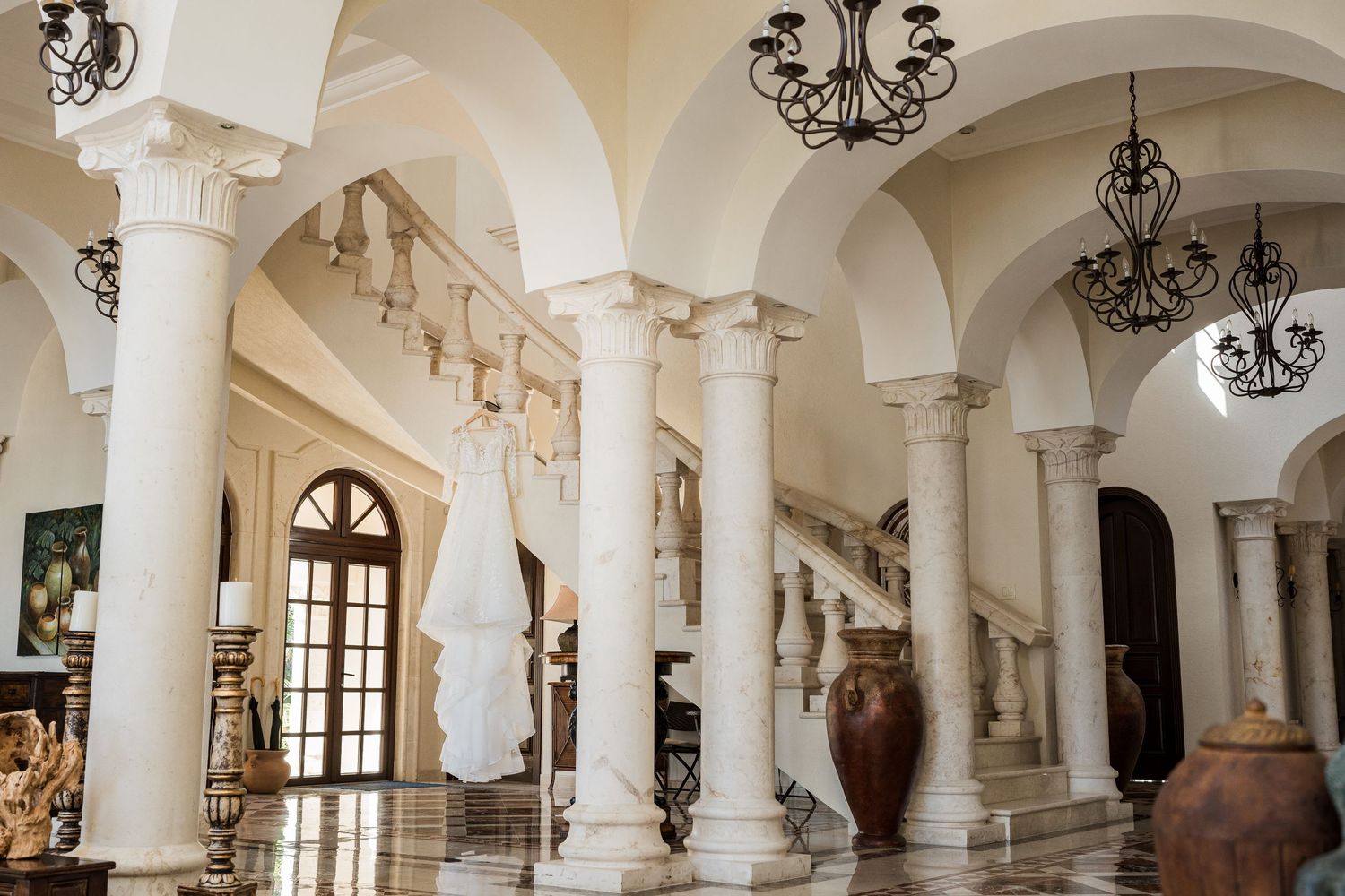 wedding at villa la joya - wedding dress