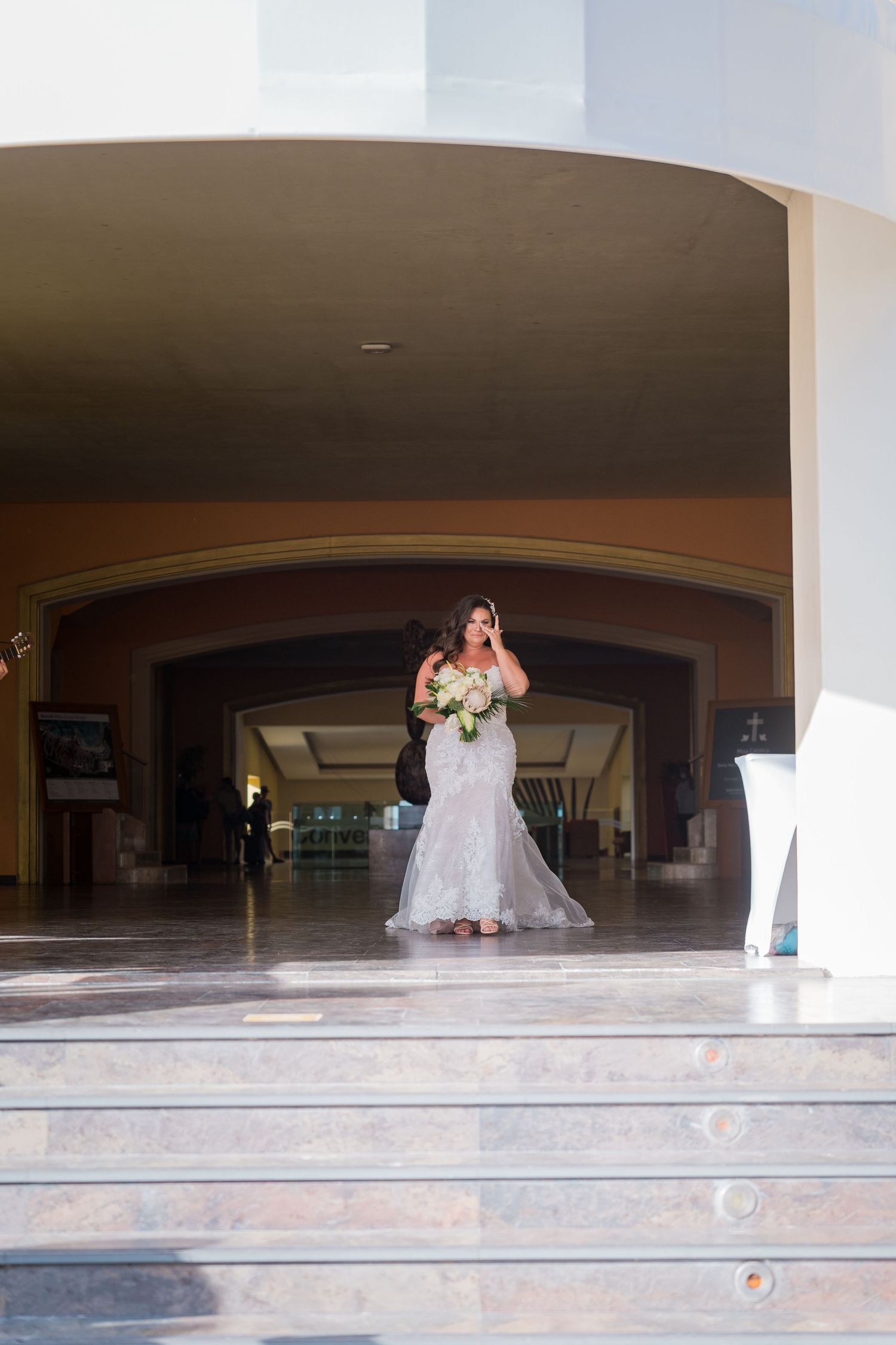 Barceló Maya Palace wedding bride walking to the aisle