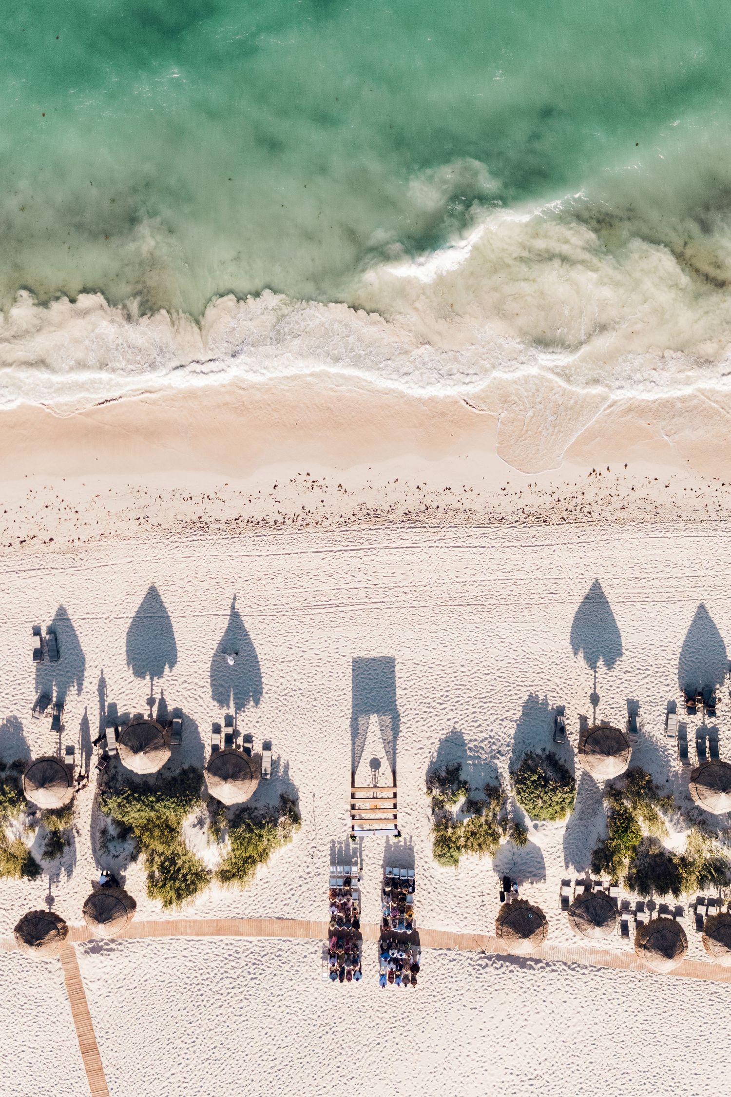 cancun wedding  photographer and filmmaker - drone picture wedding ceremony at secrets Playa Blanca