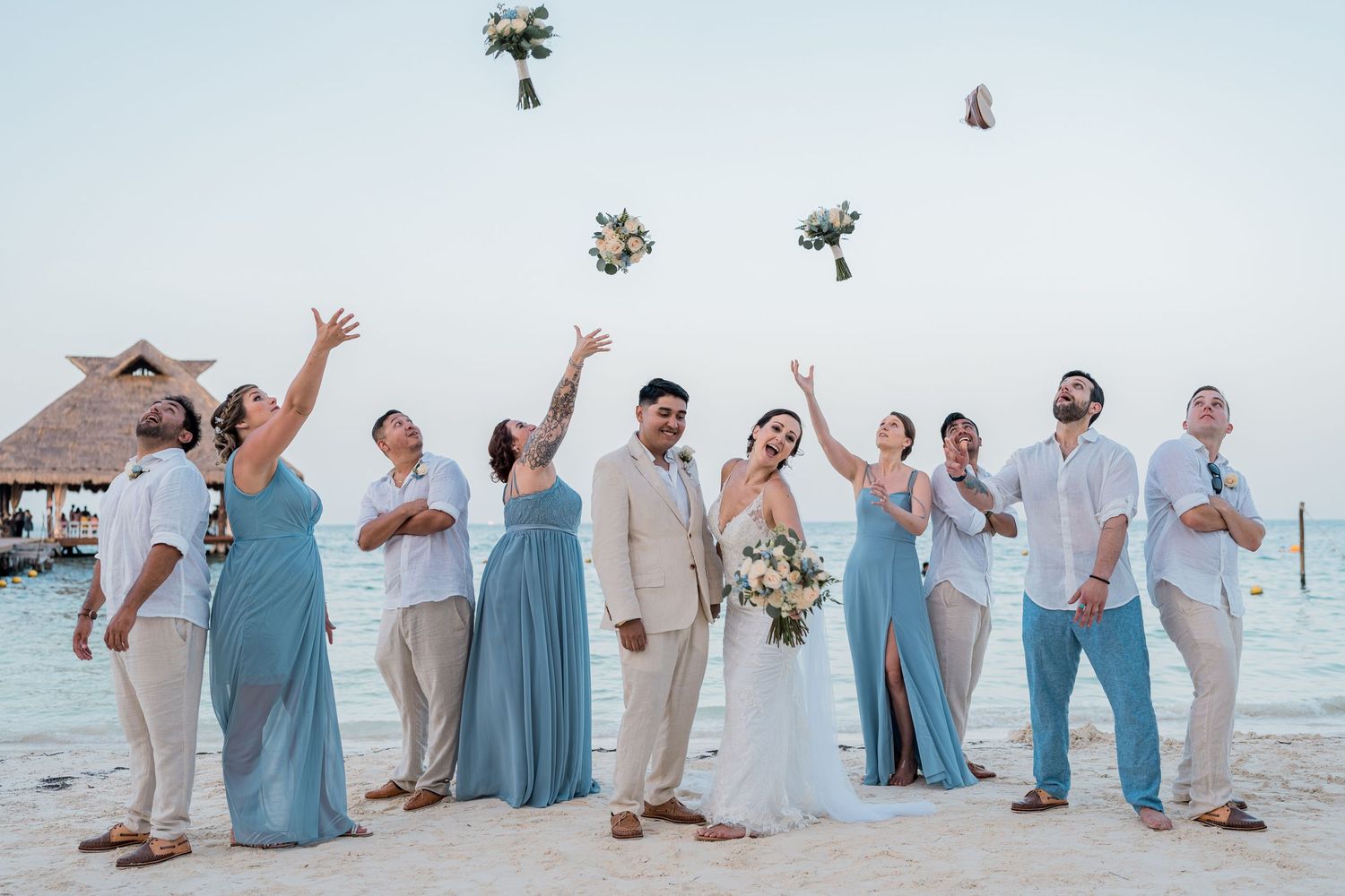 Dreams Vista Cancun Resort & Spa wedding bride and groom photoshoot