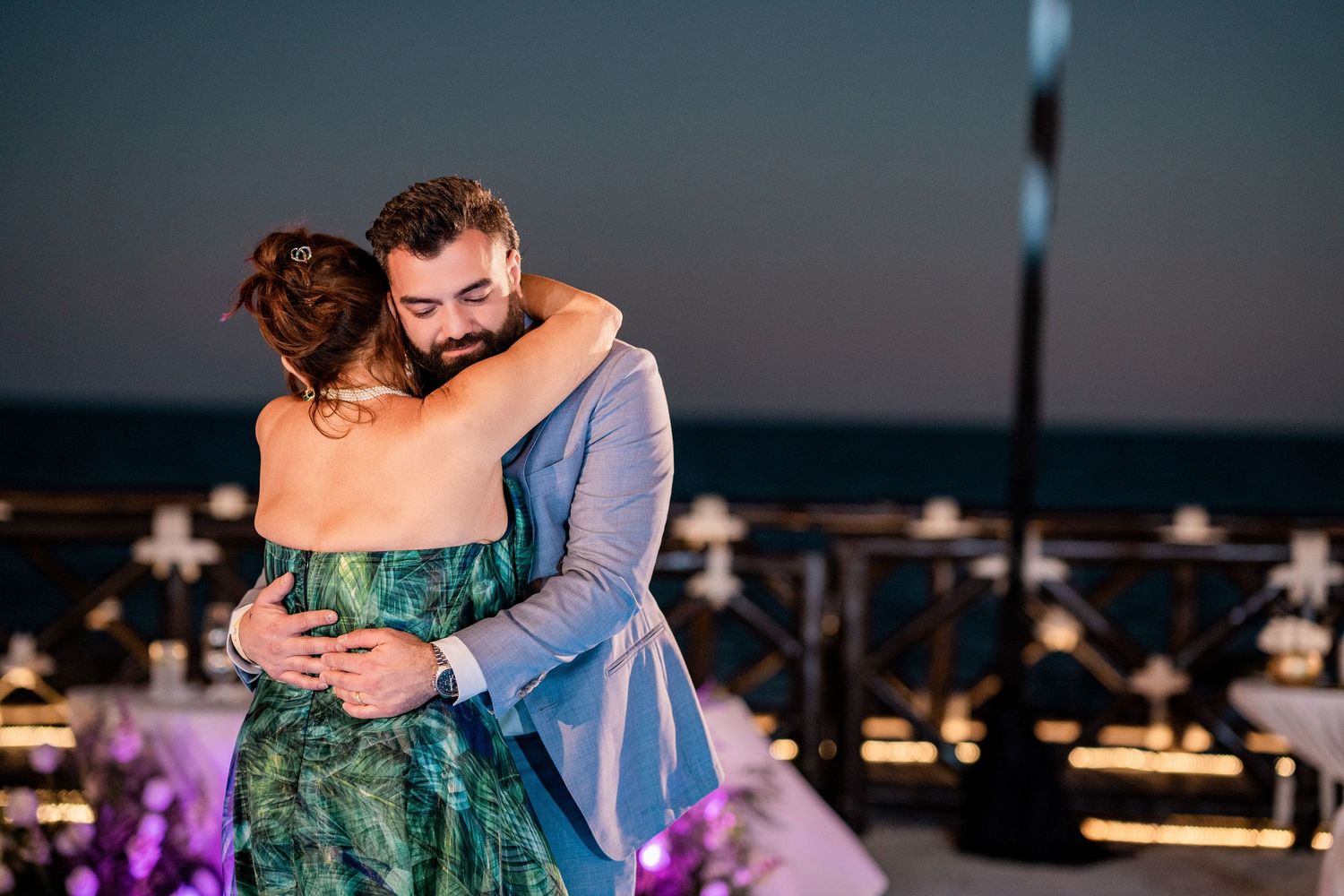 mom and groom dance at Hard Rock Riviera Maya wedding