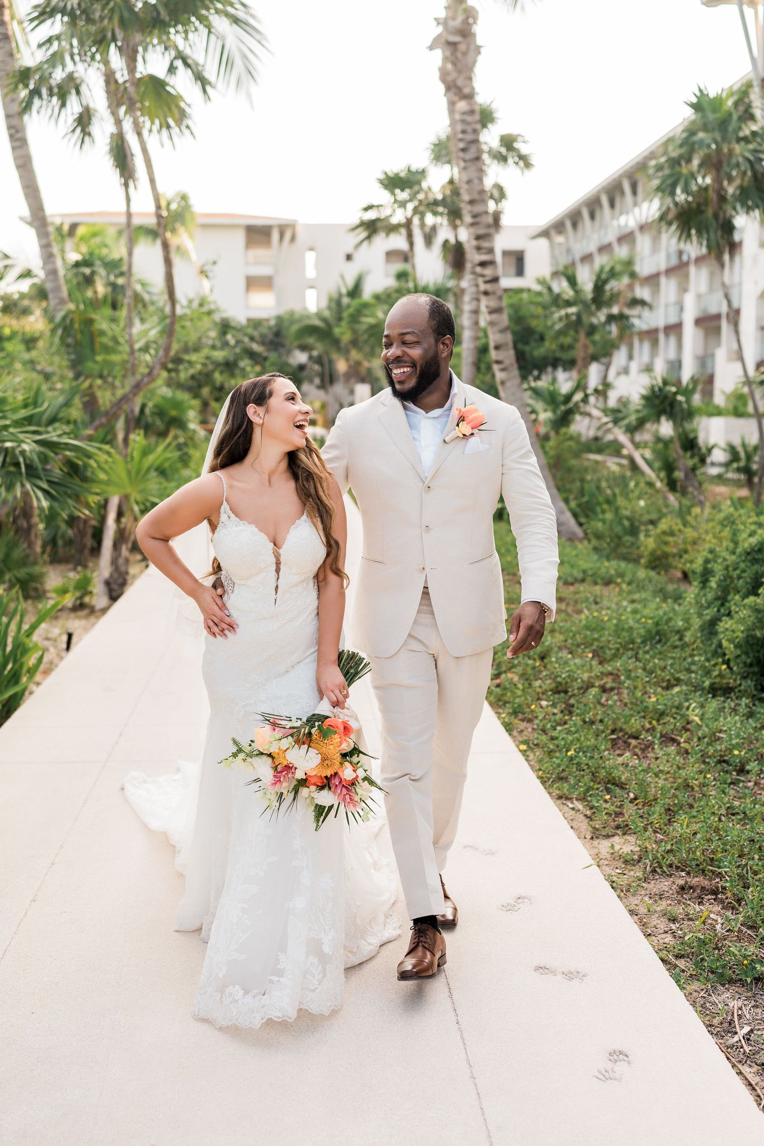 cancun wedding  photographer and filmmaker - bride and groom portrait