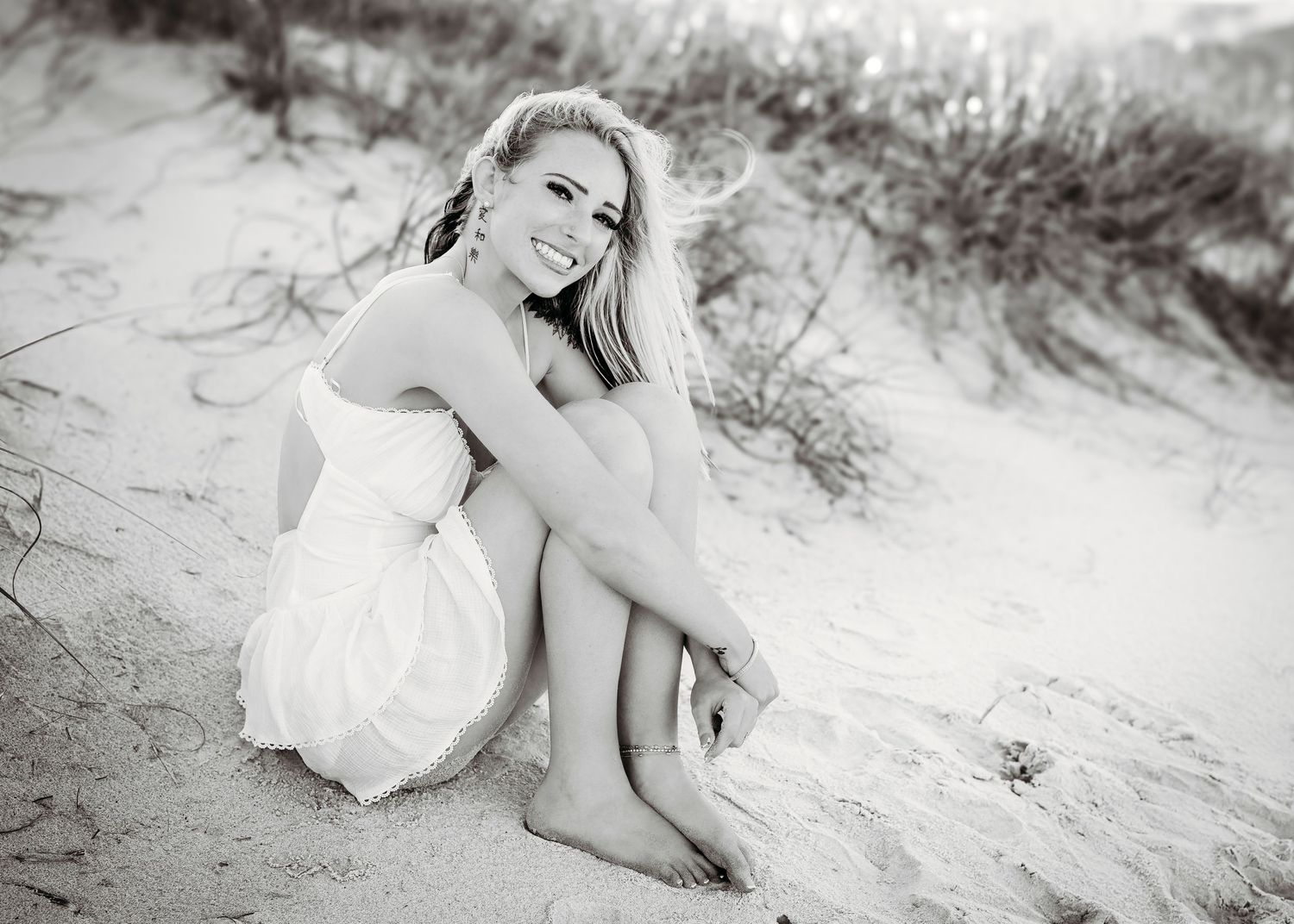 Casual girl portrait at the Beach.  Wrightsville Beach, NC