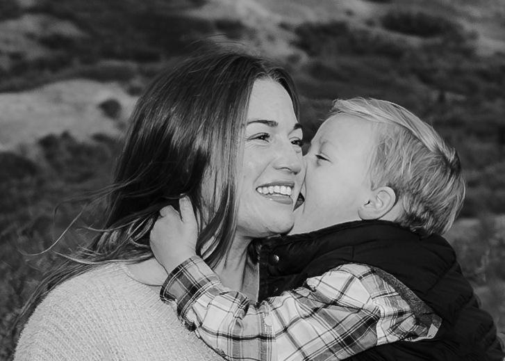Candid photograph Mother with Child in Highland, Utah