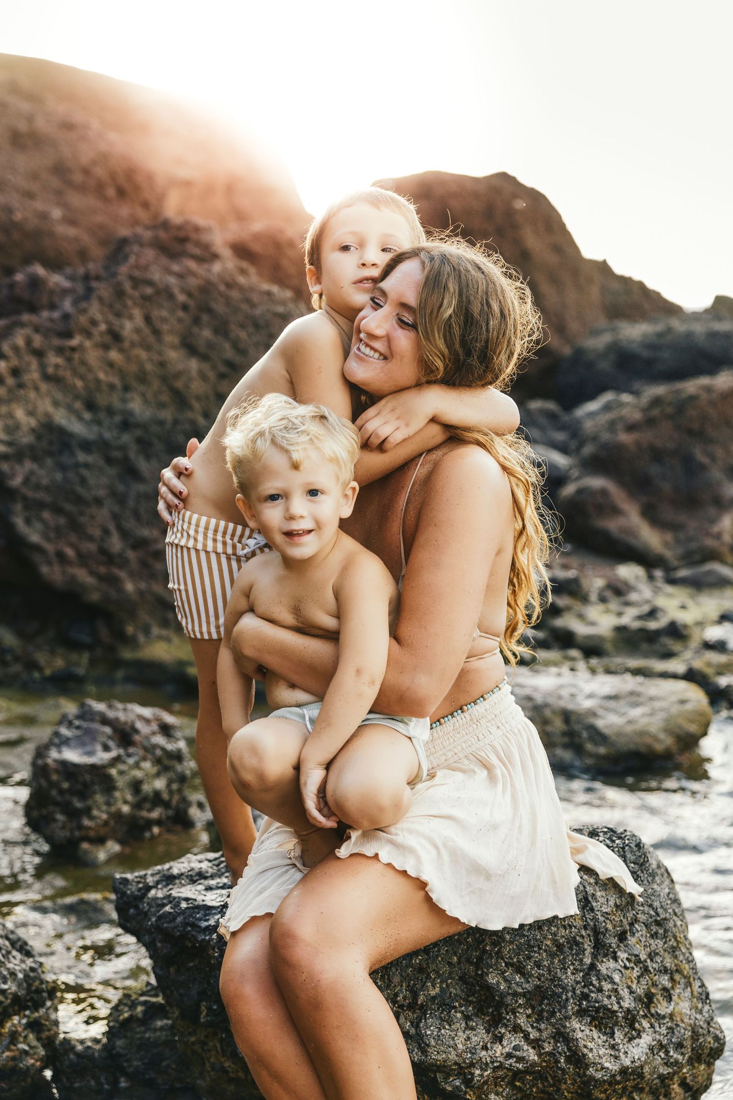 Motherhood lifestyle photo session at the beach.  Maui, Hawaii, Wrightsville Beach, NC photographer