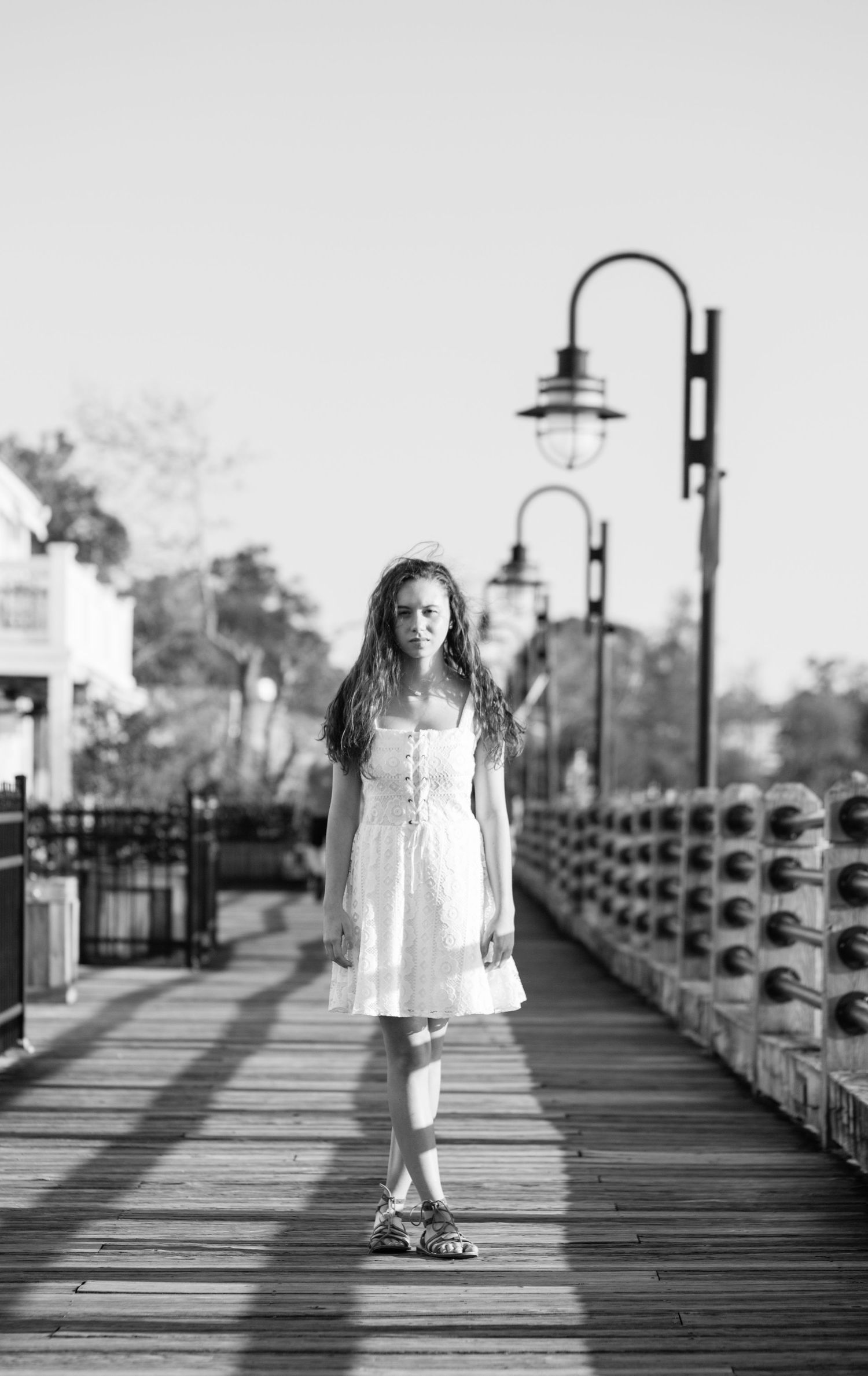 Urban dramatic photograph on the boardwalk in Wilmington, NC