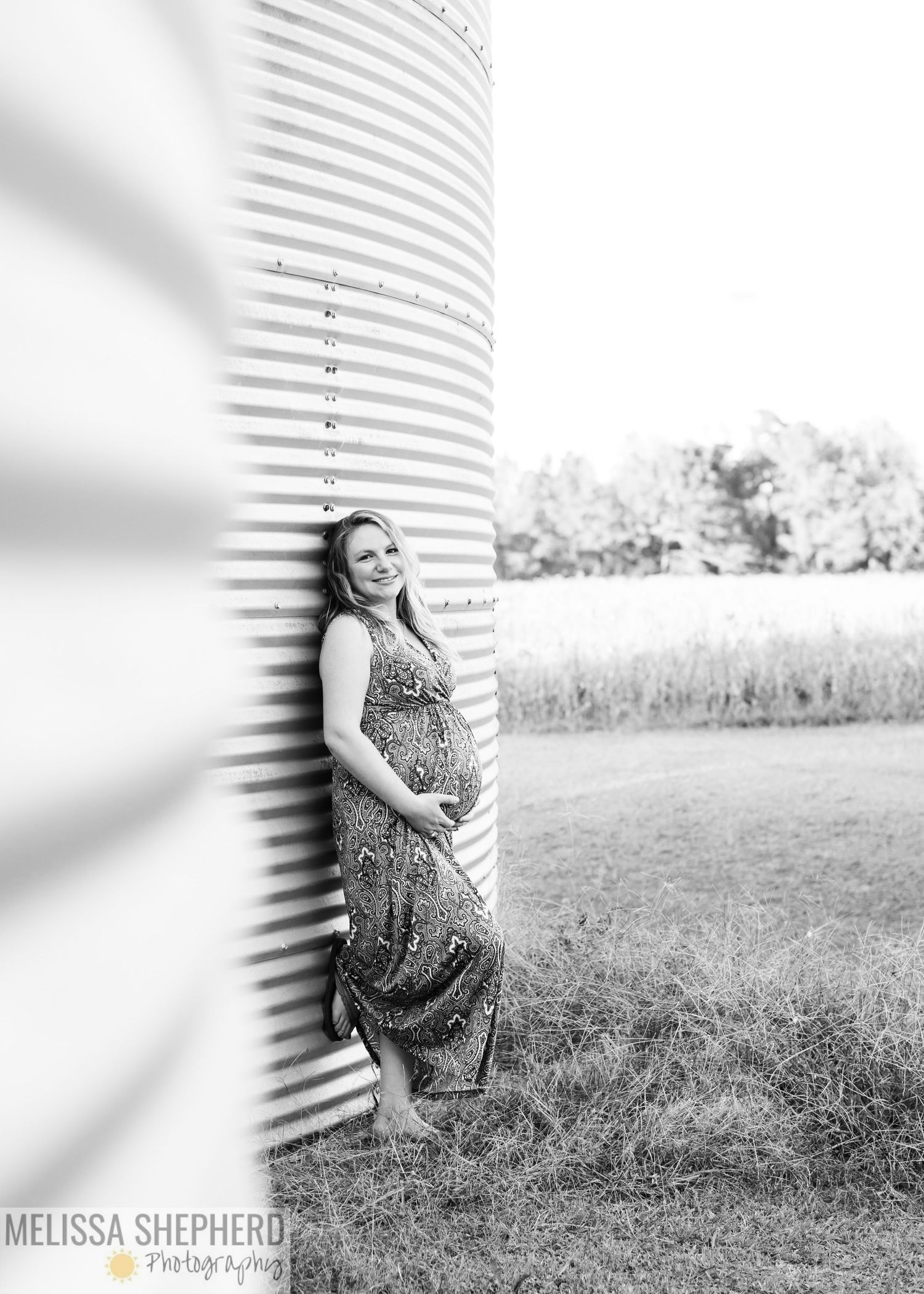 Maternity photograph on farm in Pender County NC