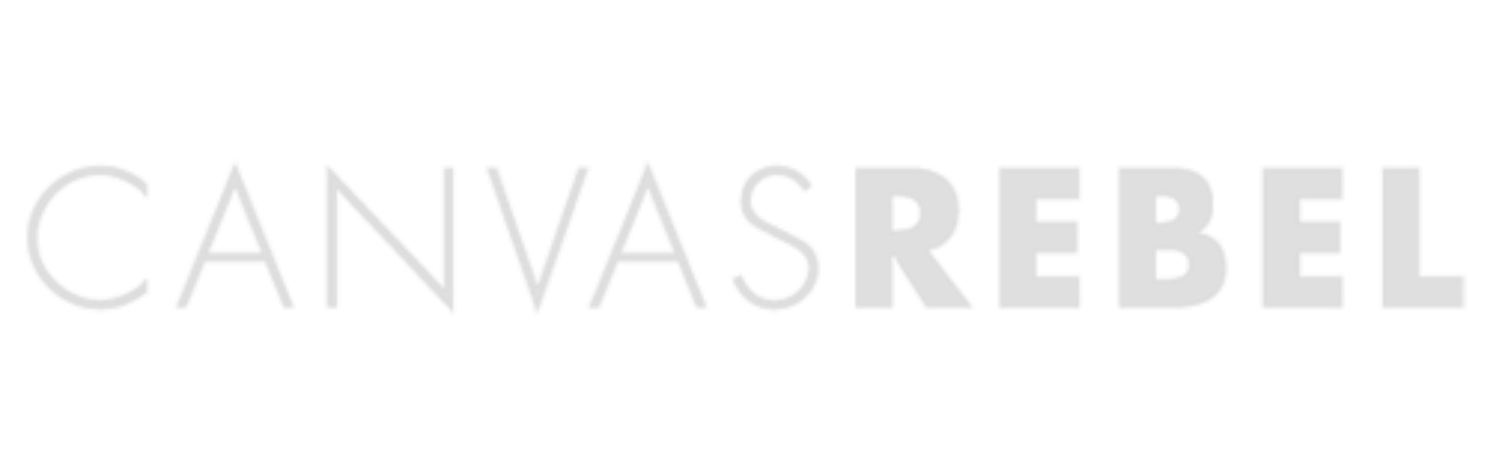 A white and gray logo for Canvas Rebel featuring minimalist text design against a plain background.