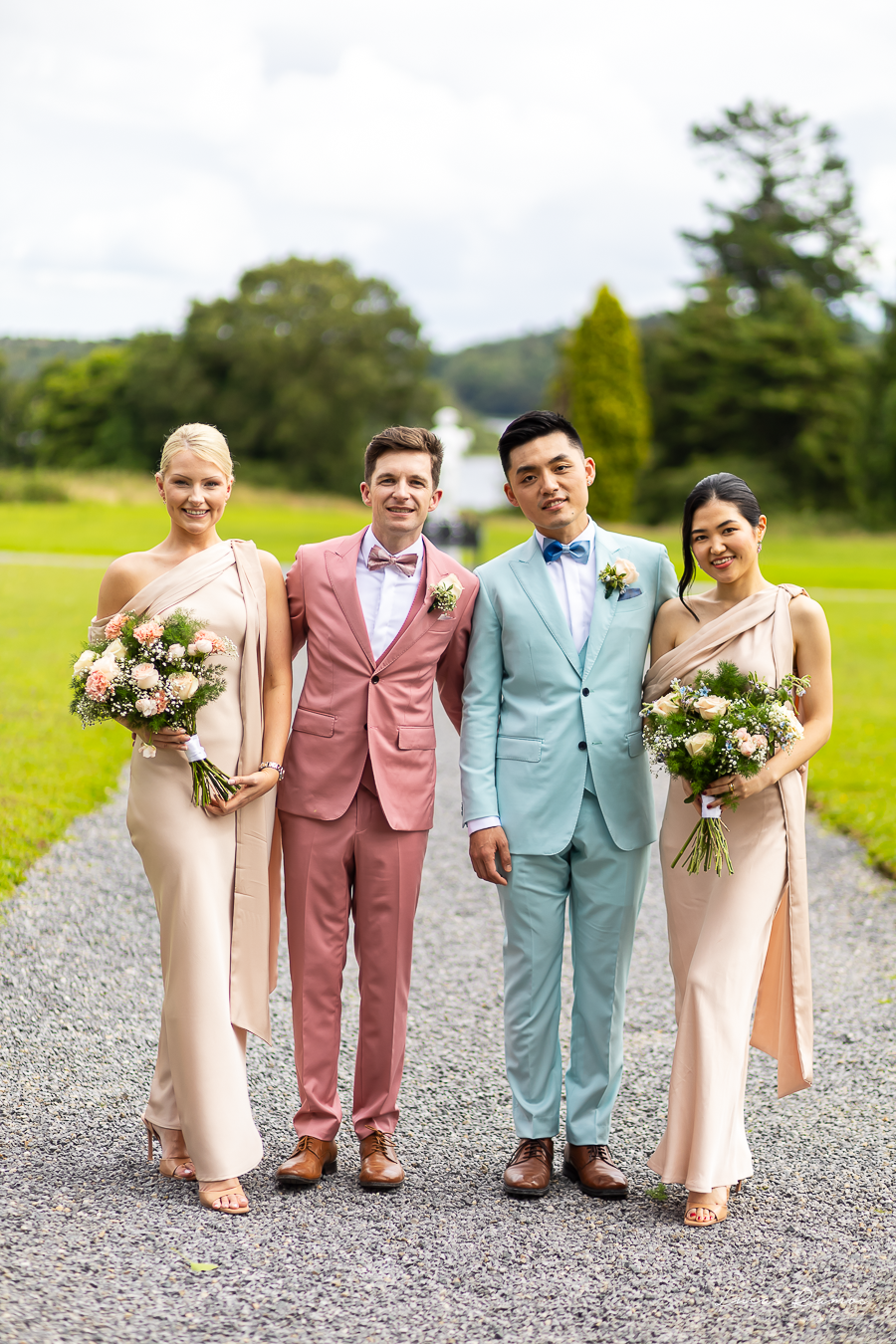 Modern elegance after a garden ceremony at Kilronan Castle — joyful newlyweds and timeless photography in Ireland