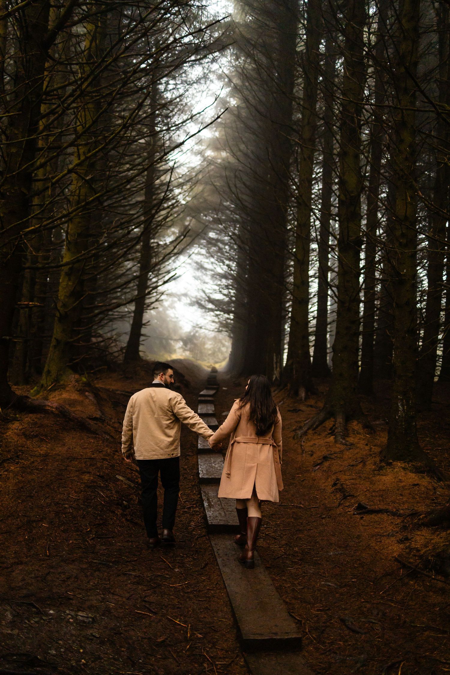 Surprise proposal at Ballinastoe Woods, Wicklow — Iury and Gabi’s romantic winter engagement in breathtaking scenery.