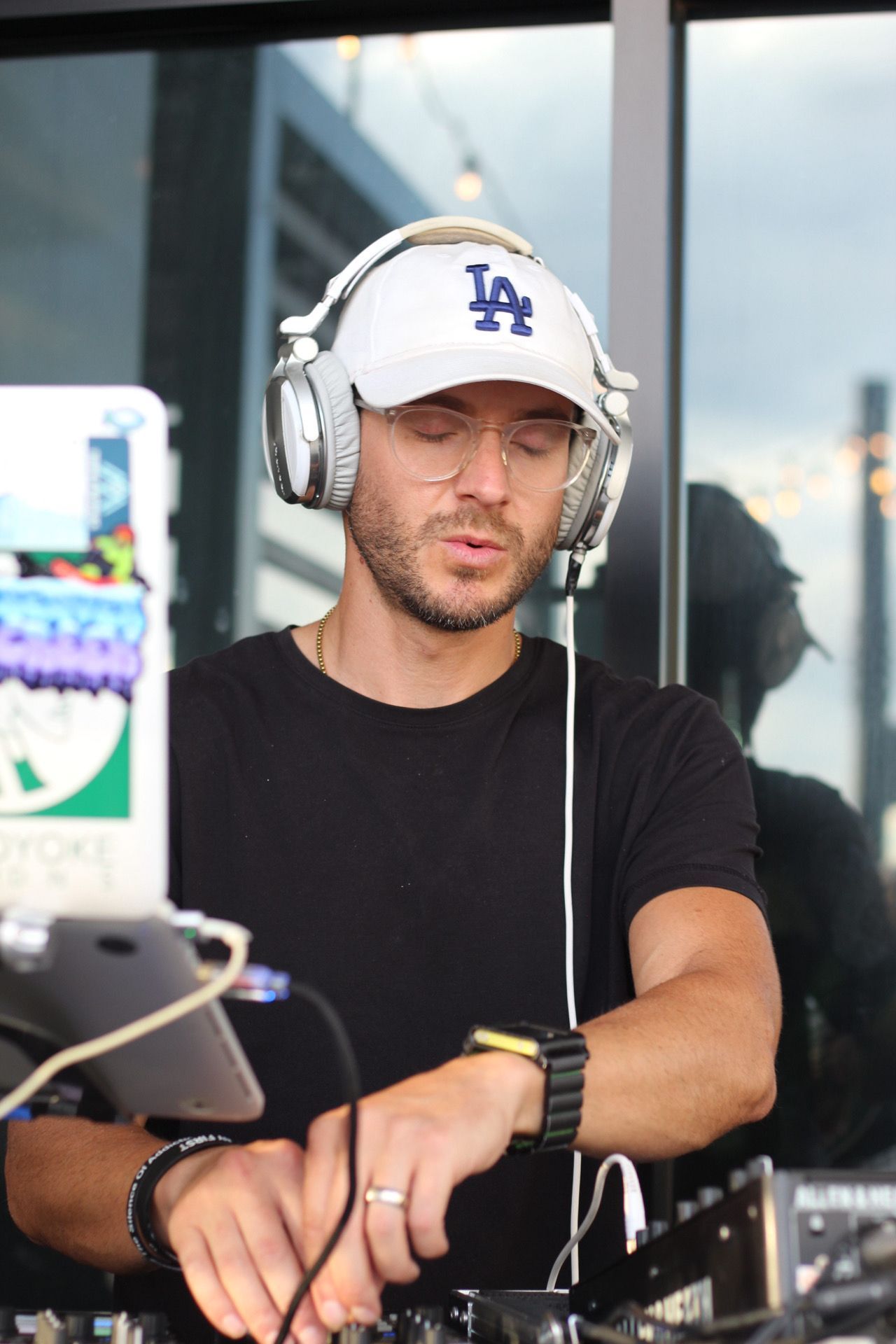 Ian Johnson DJs a rooftop party at 54Thirty in Denver, Colorado