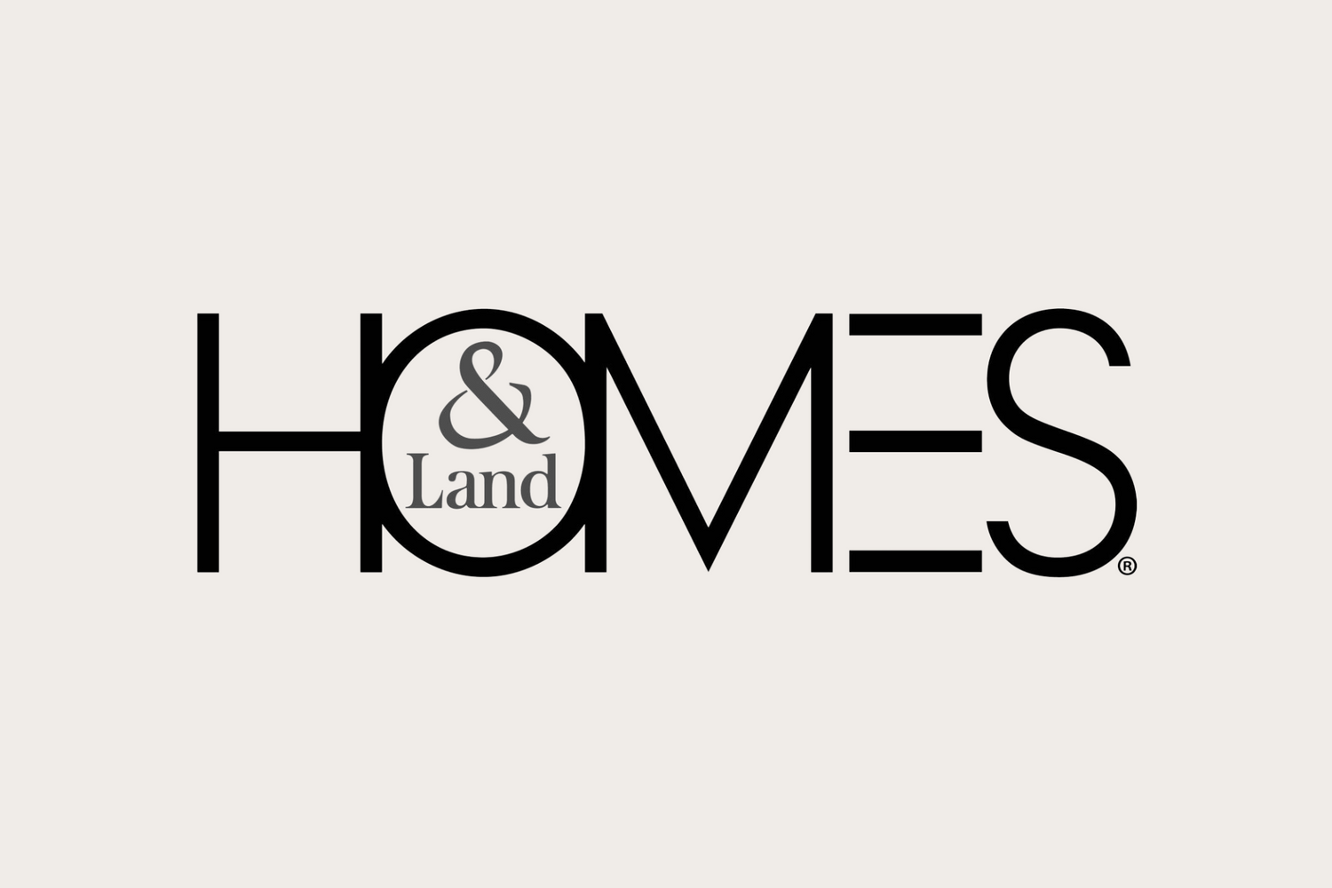 link to homes & land magazine featuring black text