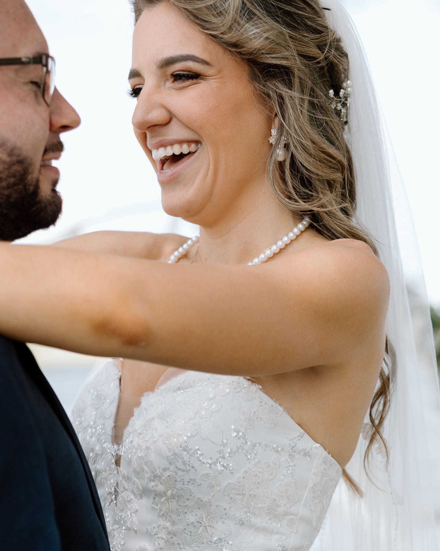 A joyful moment shared during a wedding ceremony.