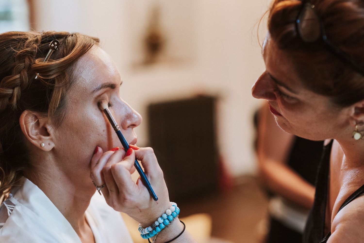 Maquillaje de la novia por Dina Cerezo, en Molino del Manto