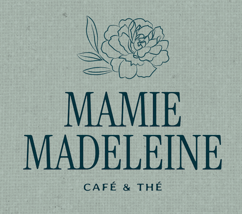 Logo d’un salon de thé, design élégant avec fleur stylisée