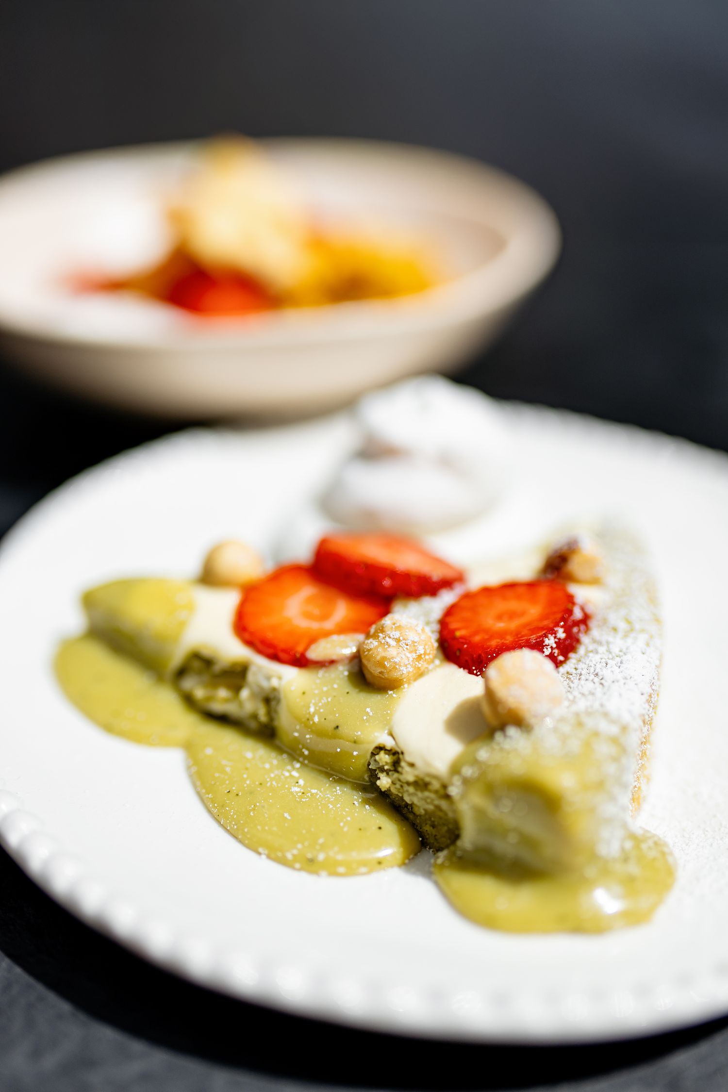 Mise en scène d'un dessert d'un restaurant